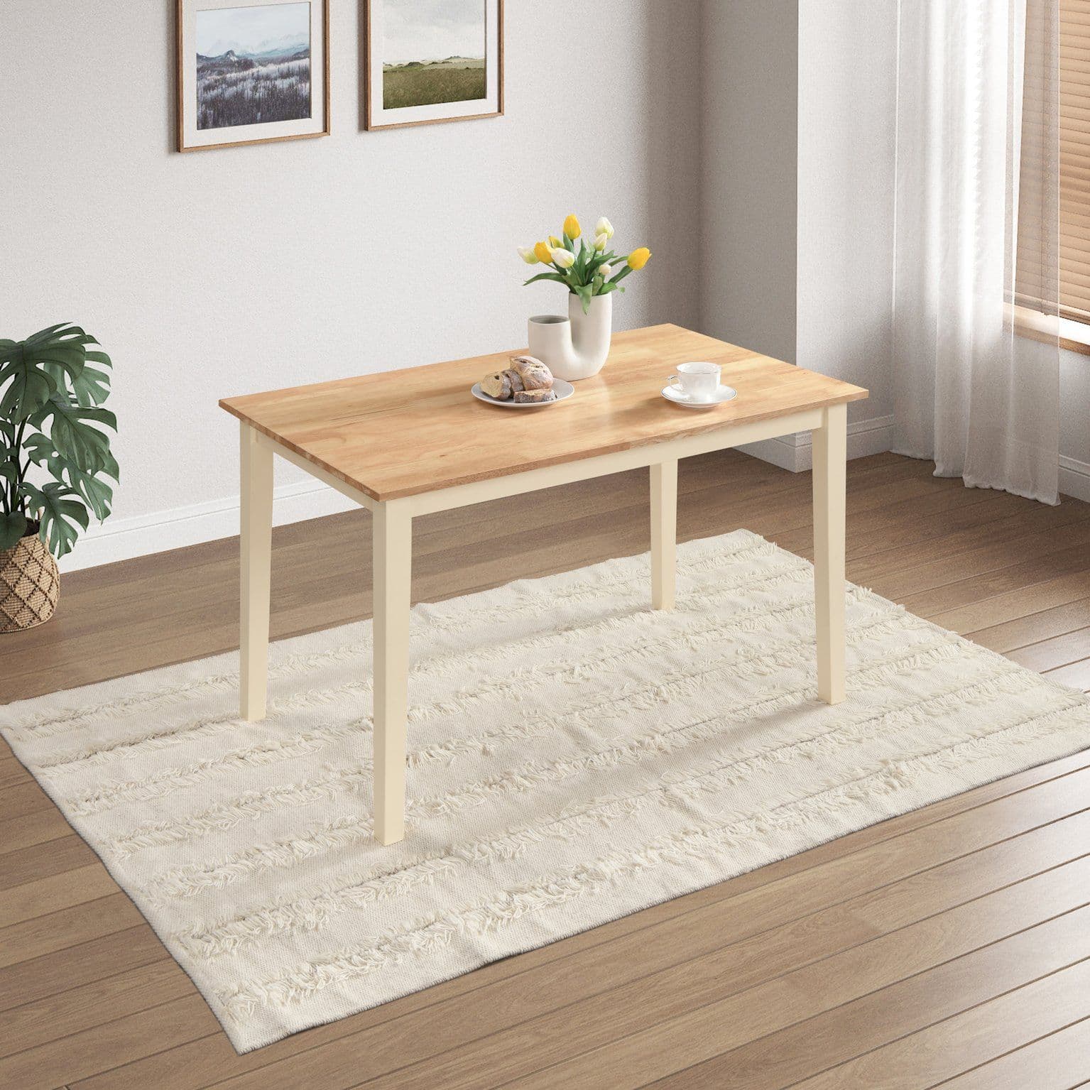 Salcombe Small Rectangular Solid Wood Dining Table Legs & Oak Effect Top