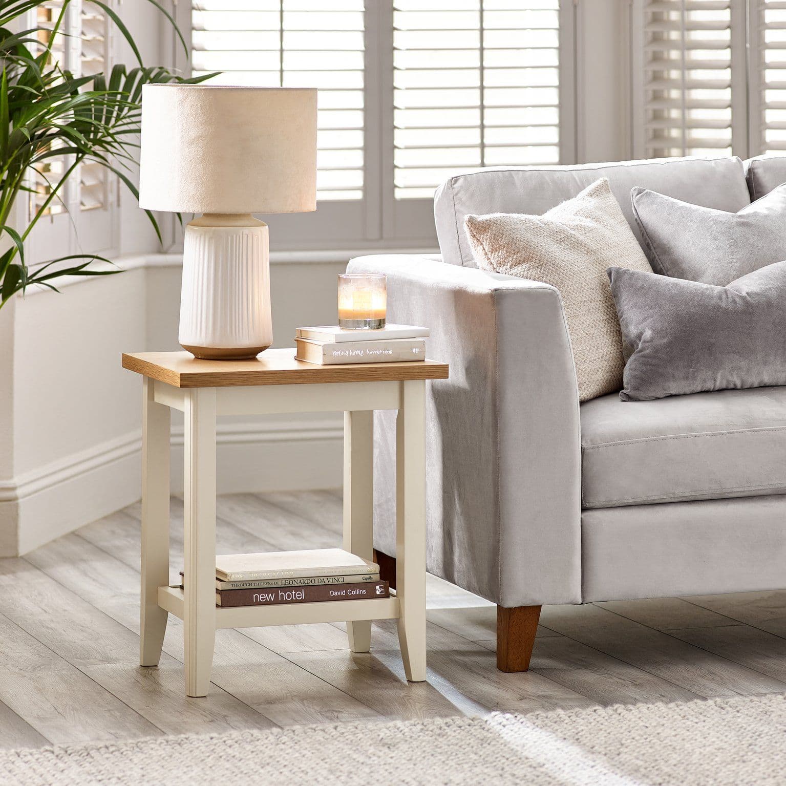 Solid Wood Side Table End Table Bedside Table Eden Square Wooden Table Living Rooms Bedrooms Pale Oak Stain Top Legs Modern Farmhouse