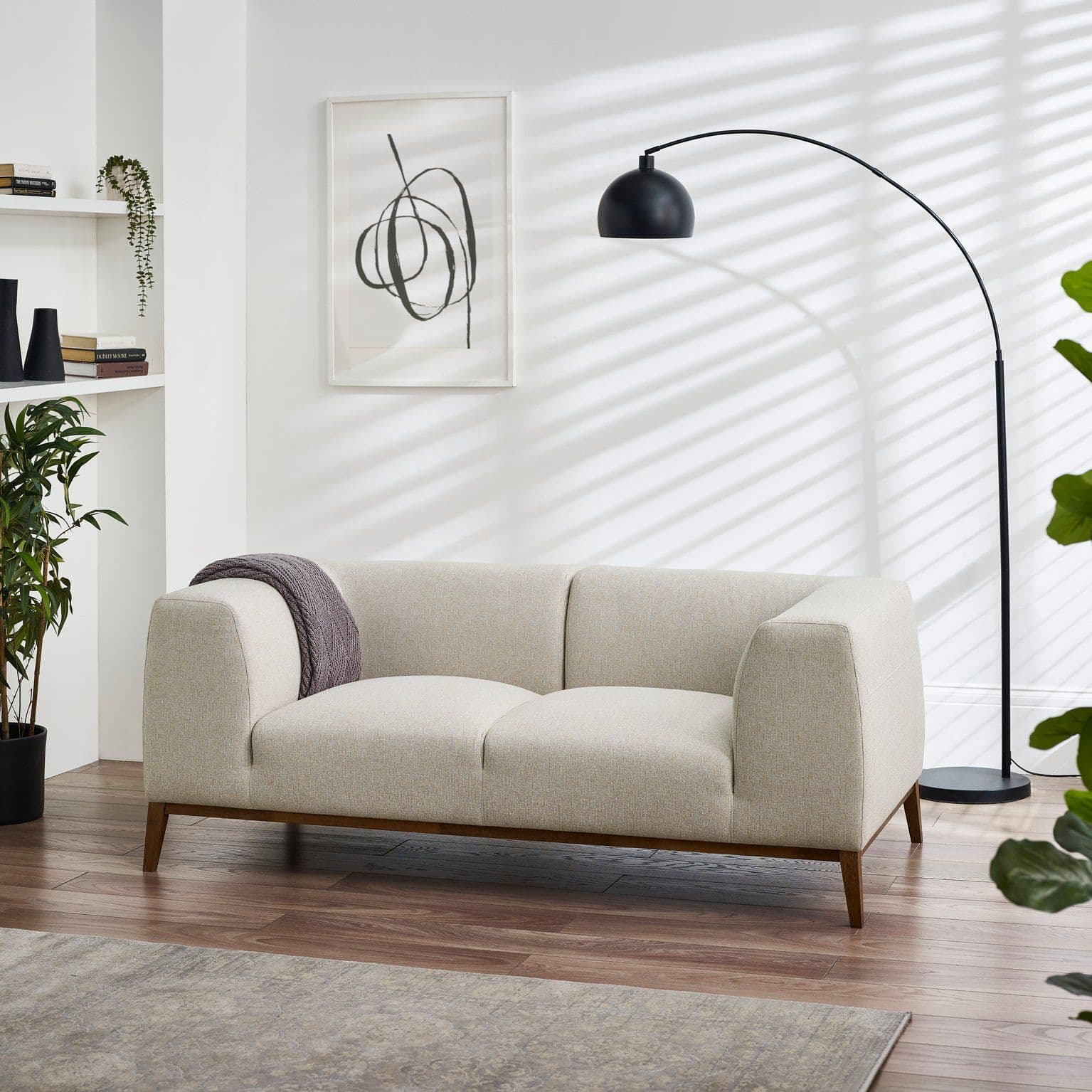 Zuri 2 Seater Solid Wood Frame Sofa Upholstered Eco Recycled Fabric