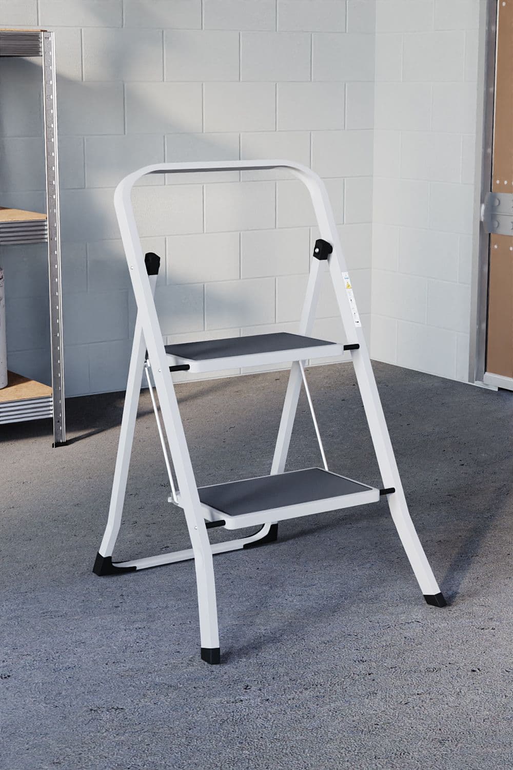Vida 2 Step Folding Ladder Anti Slip Mat