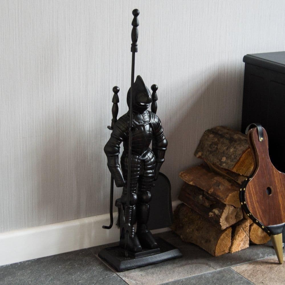 Fire Vida 4 Piece Soldier Companion Set Indoor Outdoor Fireplace Tool
