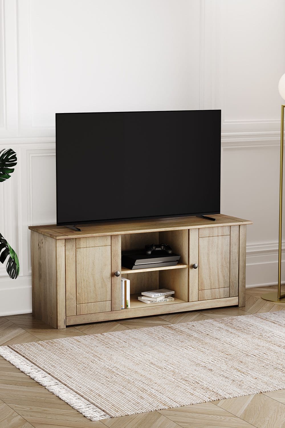 Vida Designs Panama 2 Door 1 Shelf TV Stand Unit Storage Cabinet up to 55 inches