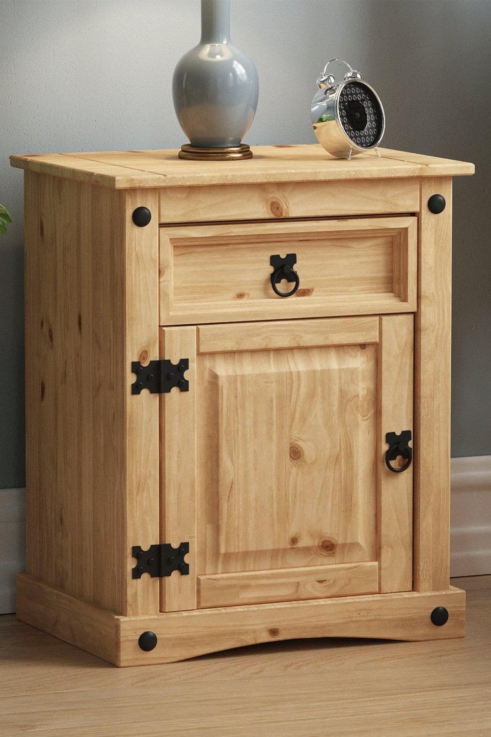 Vida Designs Corona 1 Drawer 1 Door Bedside Cabinet Chest Drawer Storage Furniture