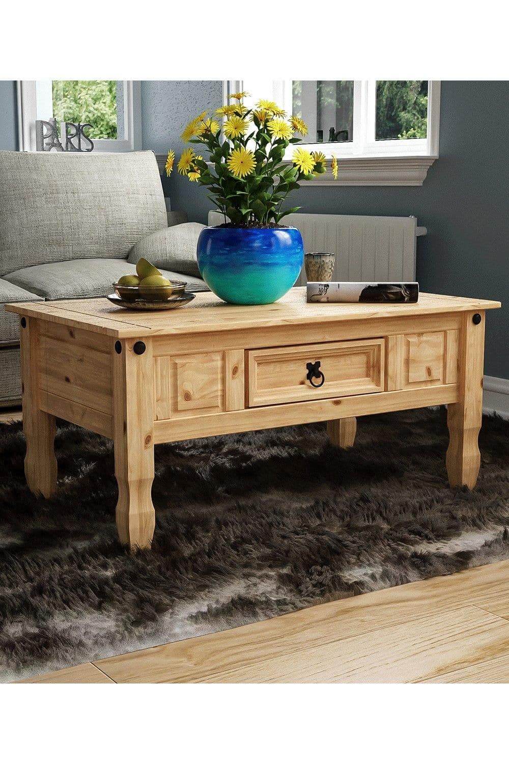 Vida Designs Corona 1 Drawer Coffee Table Storage Living Room 460 x 940 x 560 mm