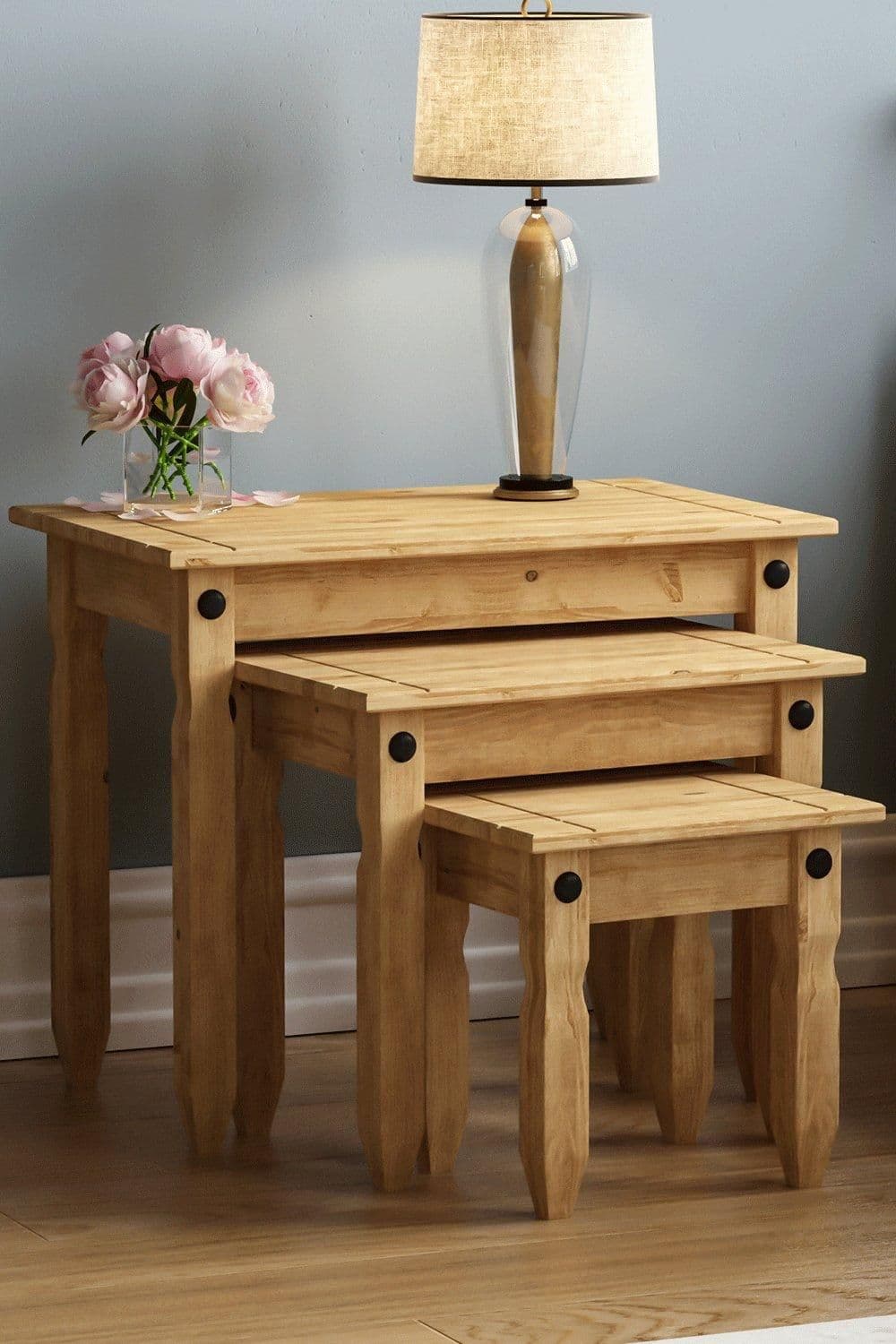 Vida Designs Corona Nest Tables Set 3 Storage Living Room Furniture