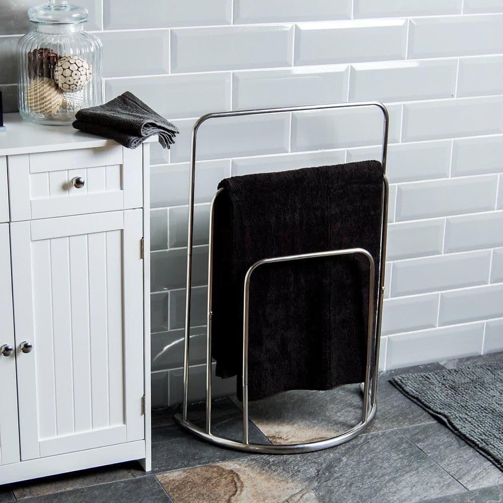 Bath Vida 3 Tier Freestanding Towel Stand Curved Bathroom Storage