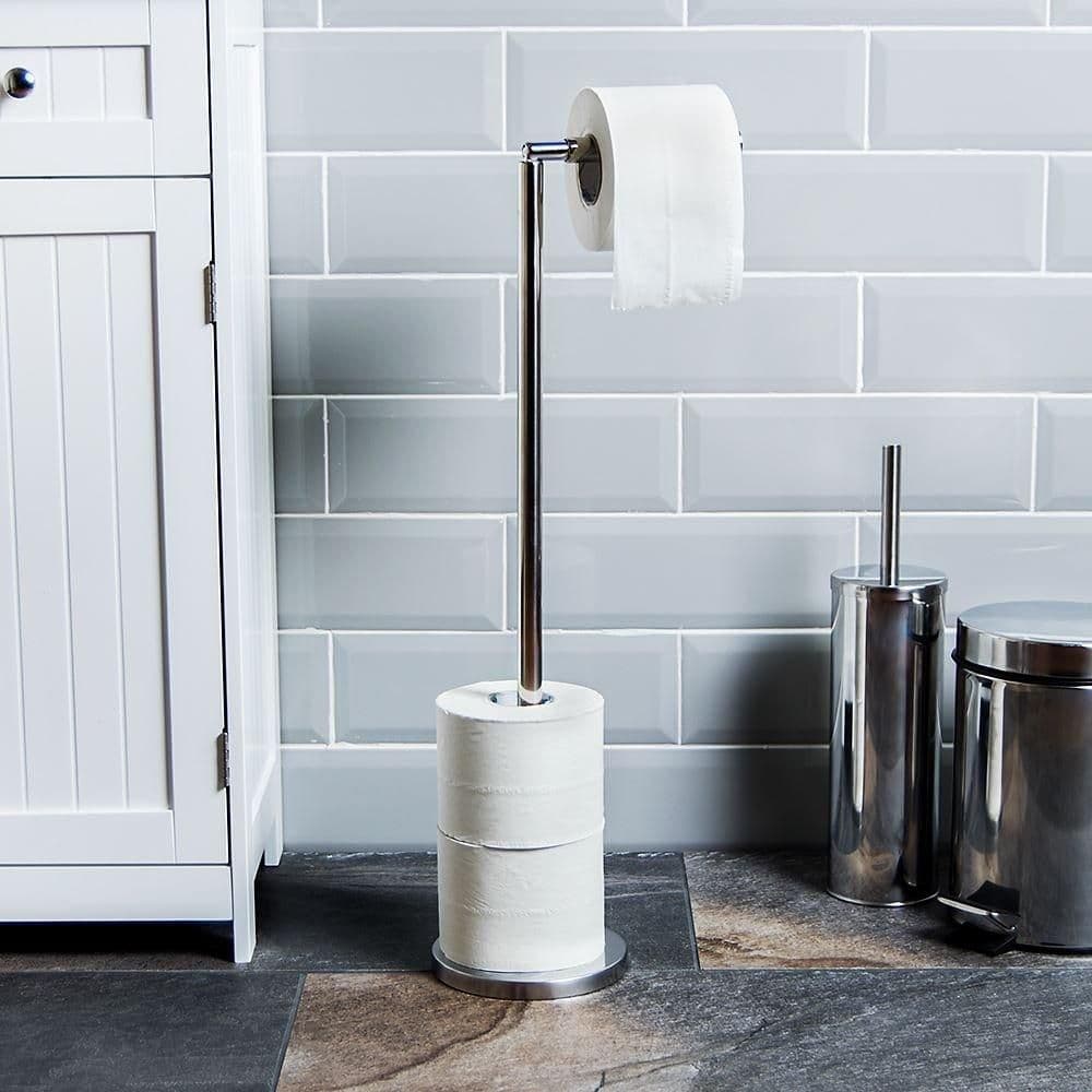Bath Vida Folding Toilet Paper Holder Freestanding Storage