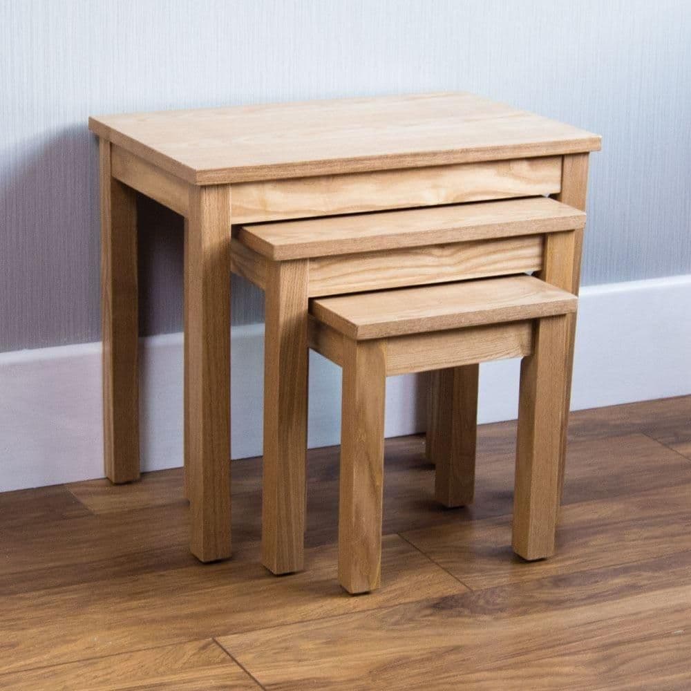Vida Designs Oakridge Nest Tables Set 3 Storage Living Room