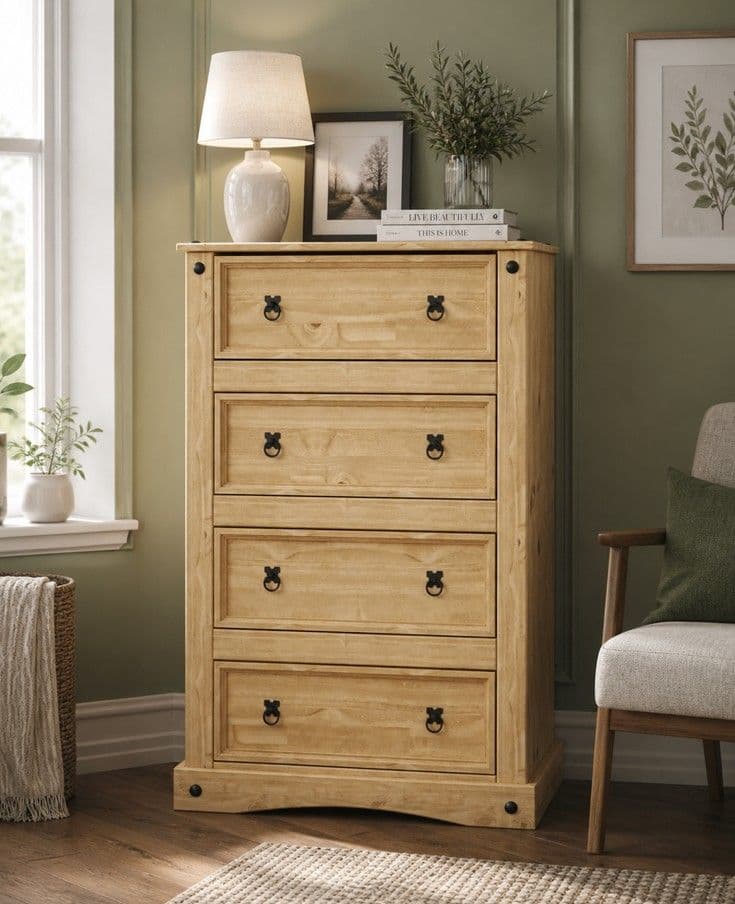 Vida Designs Corona 4 Drawer Chest Drawers Storage Bedroom Furniture