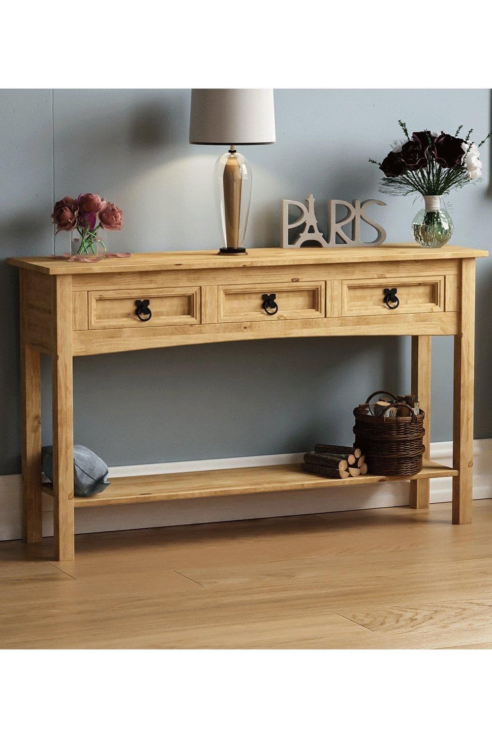 Vida Designs Corona 3 Drawer Console Table Storage Organizer 700 x 1160 x 300 mm