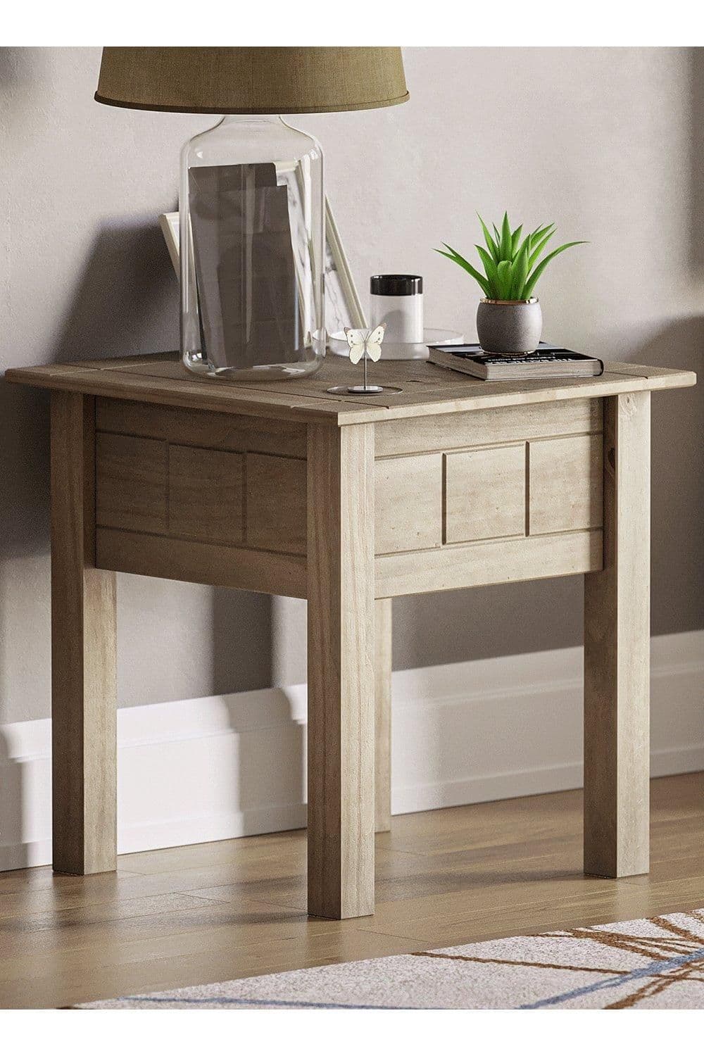 Vida Designs Panama Lamp Table Pine 520 x 500 x 500 mm