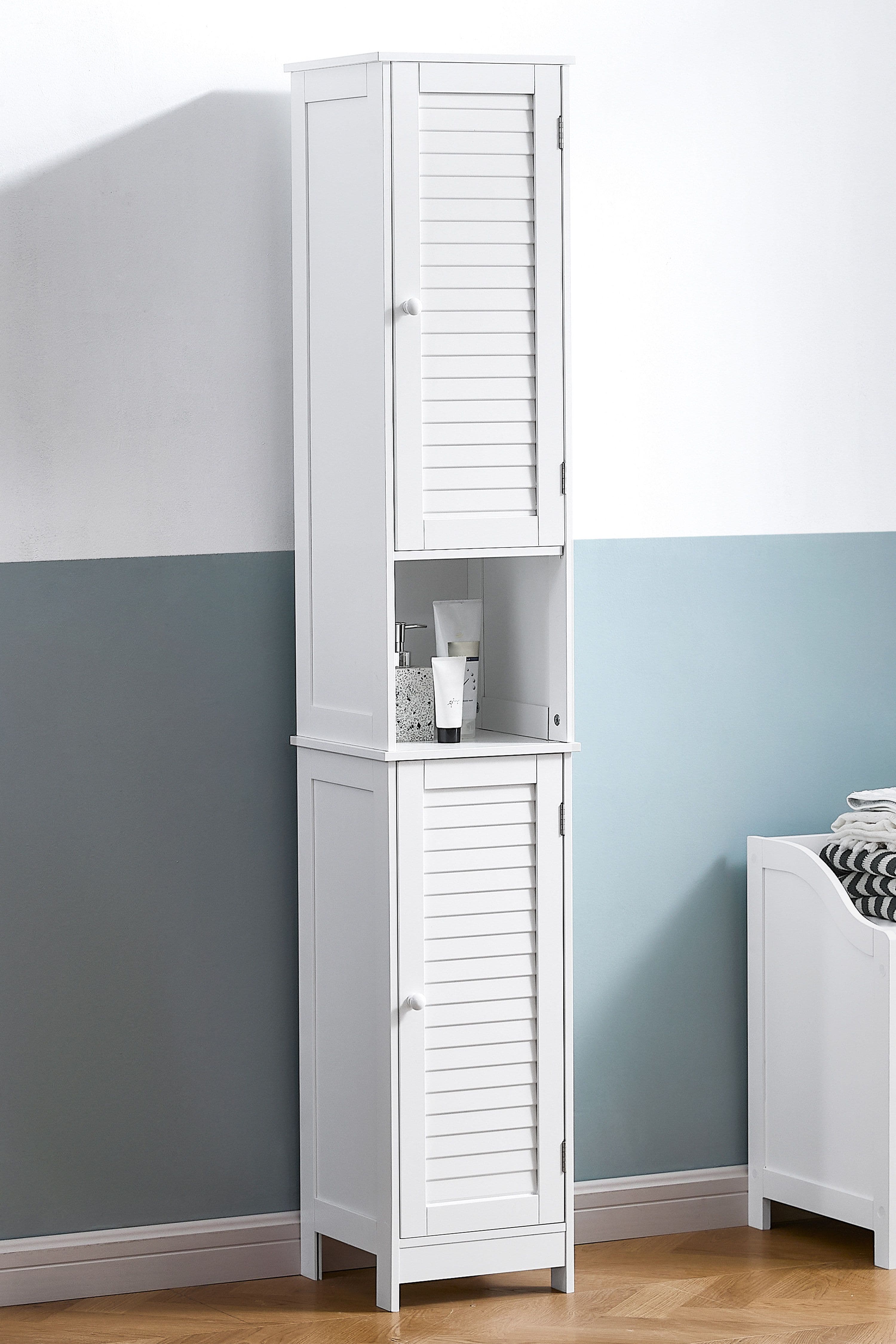 Bath Vida Liano 2 Door Tall Cabinet Storage Bathroom Furniture