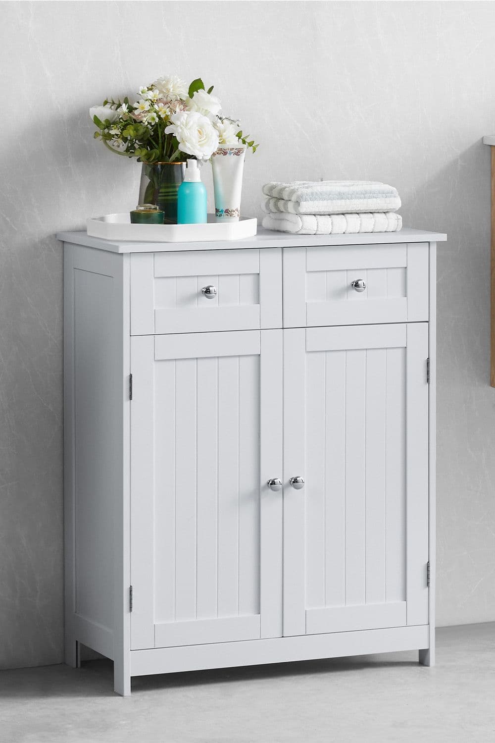 Bath Vida Priano 2 Drawer 2 Door Freestanding Cabinet Unit Storage Bathroom Furniture 750 x 600 x 300 mm
