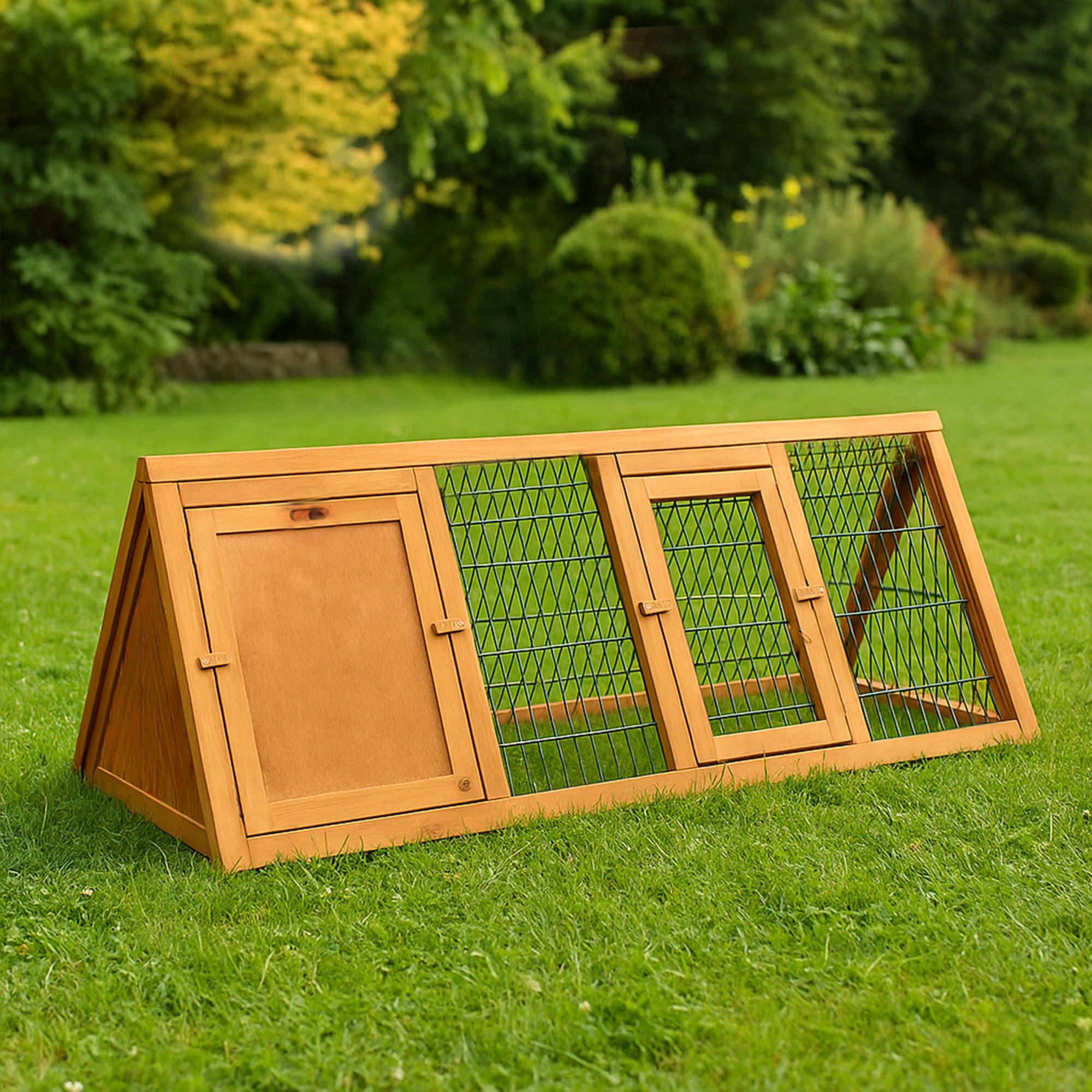 Pet Vida Triangle Wooden Pet Hutch Large Rabbit House
