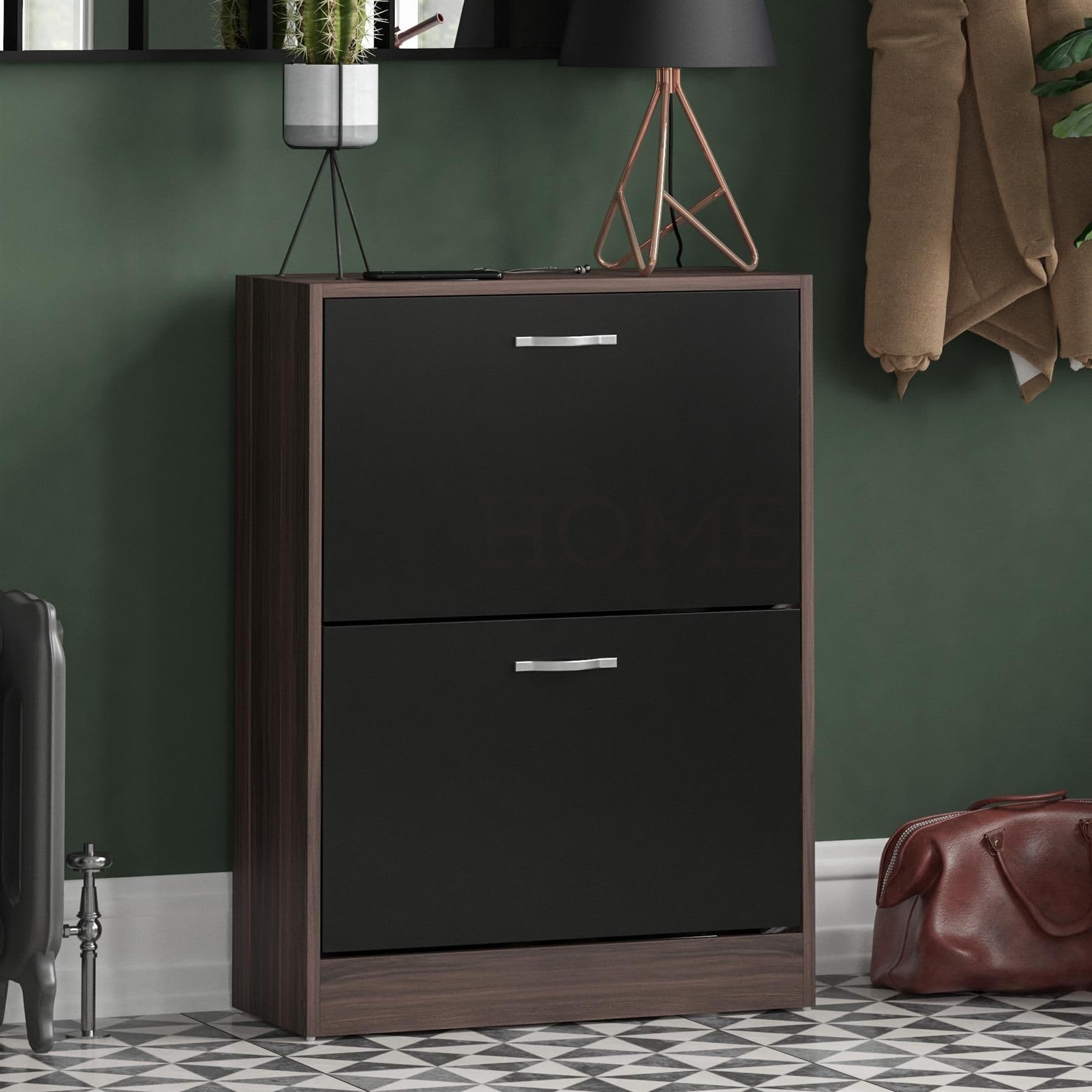 Vida Designs 2 Drawer Shoe Cabinet Storage Organizer 800 x 600 x 240 mm