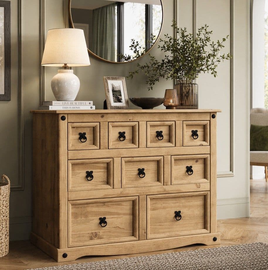 Vida Designs Corona 4+3+2 Drawer Merchant Chest Storage Bedroom Furniture