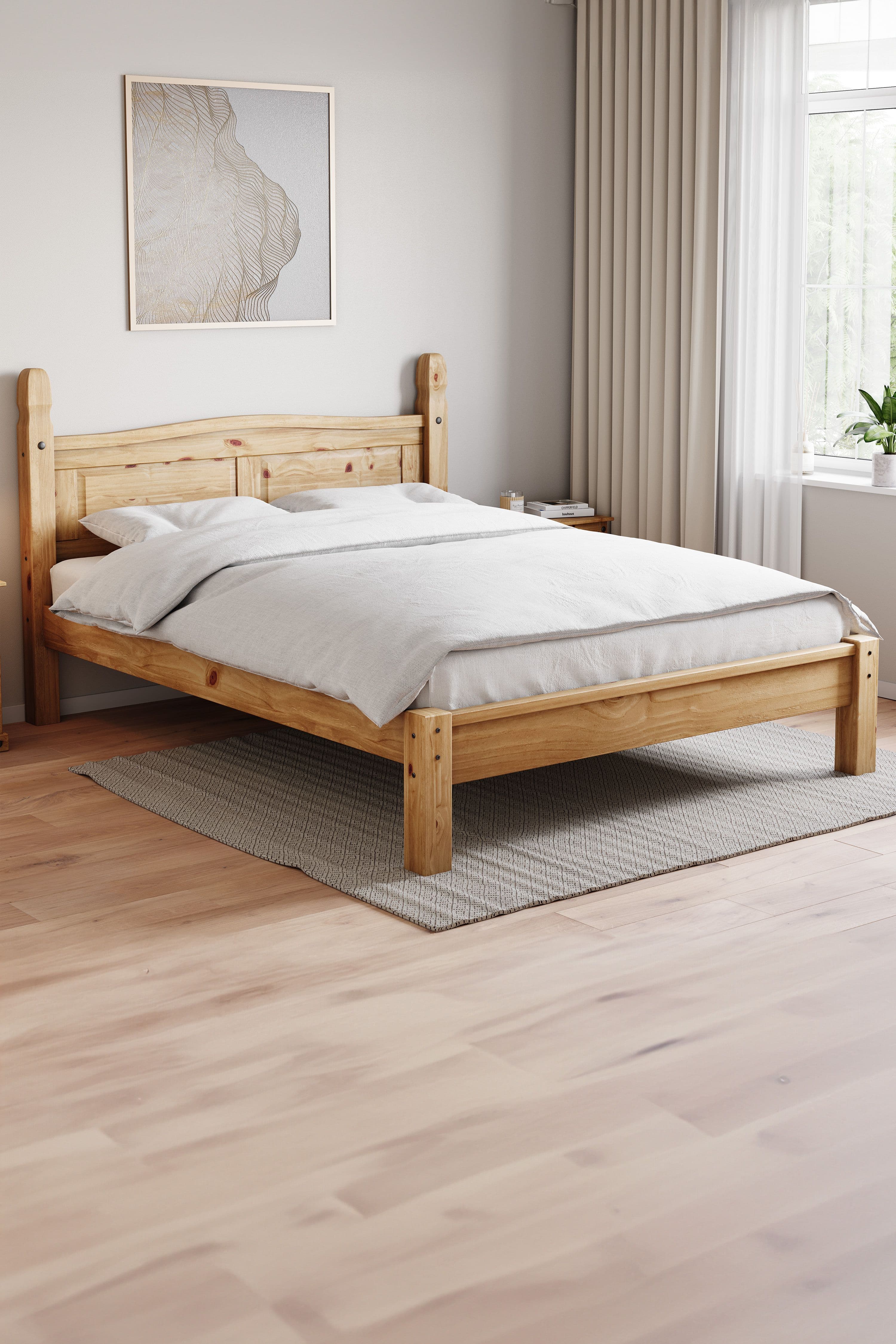 Vida Designs Corona Double Bed Frame Low Foot End Bedroom Furniture