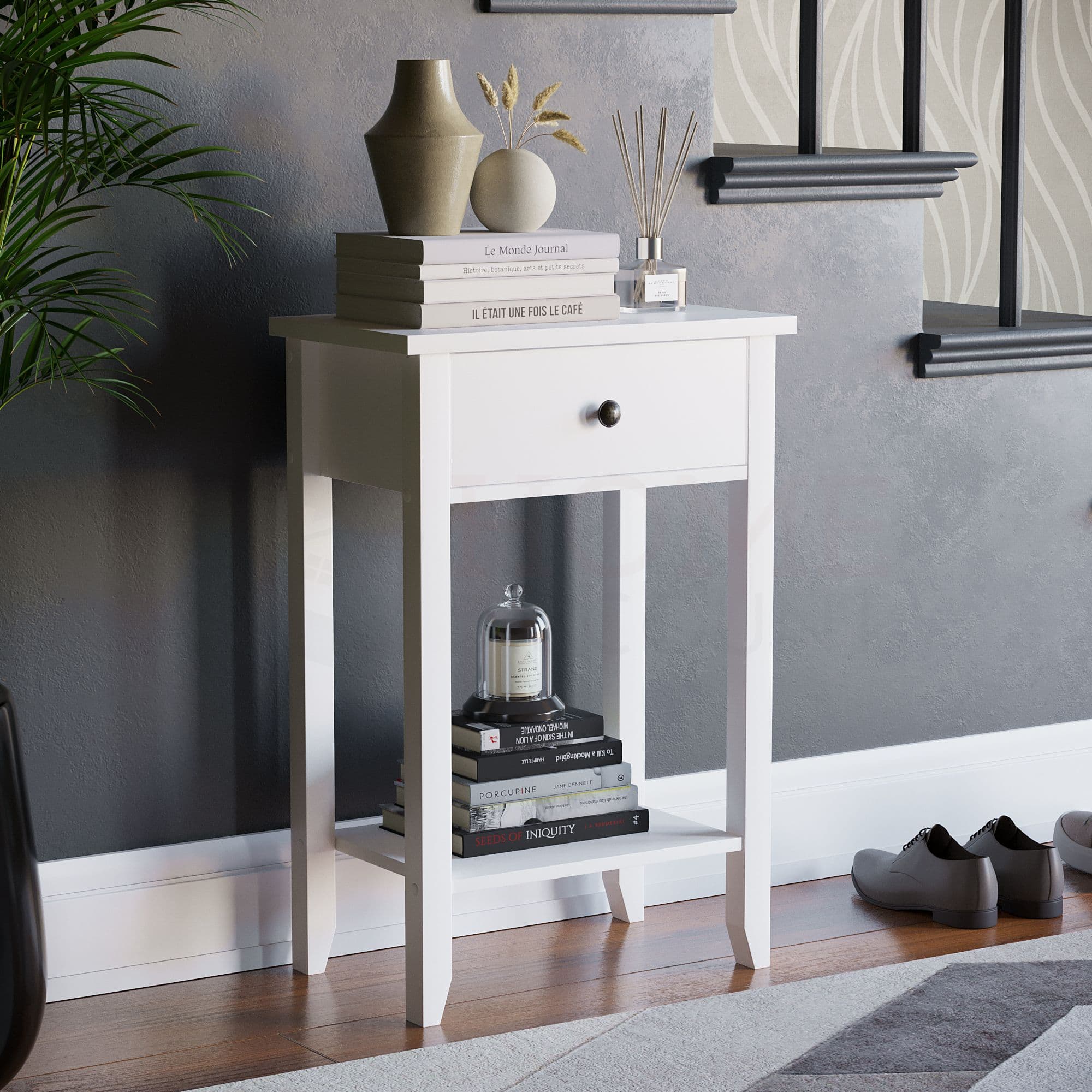 Vida Designs Windsor 1 Drawer Console Table Storage Organizer 740 x 500 x 300 mm