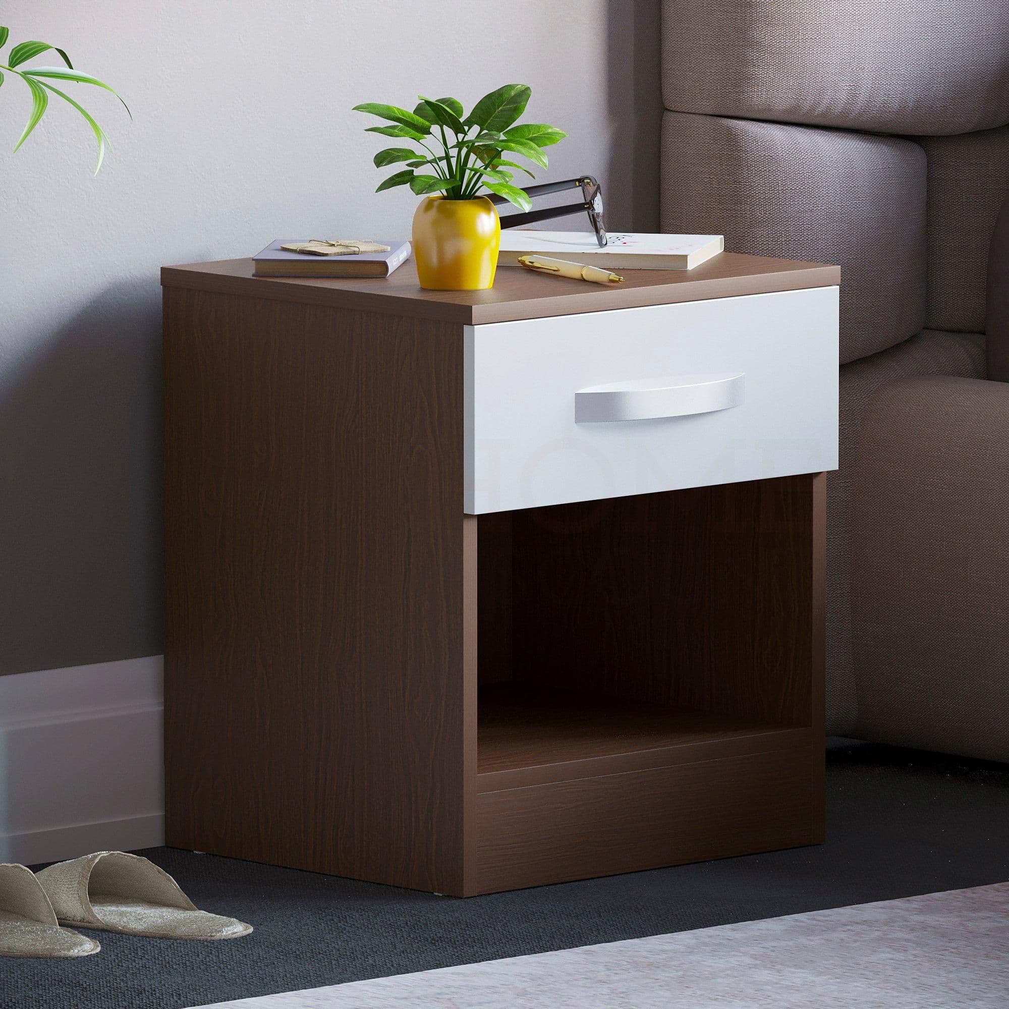 Vida Designs Hulio 1 Drawer Bedside Cabinet Storage Bedroom Furniture