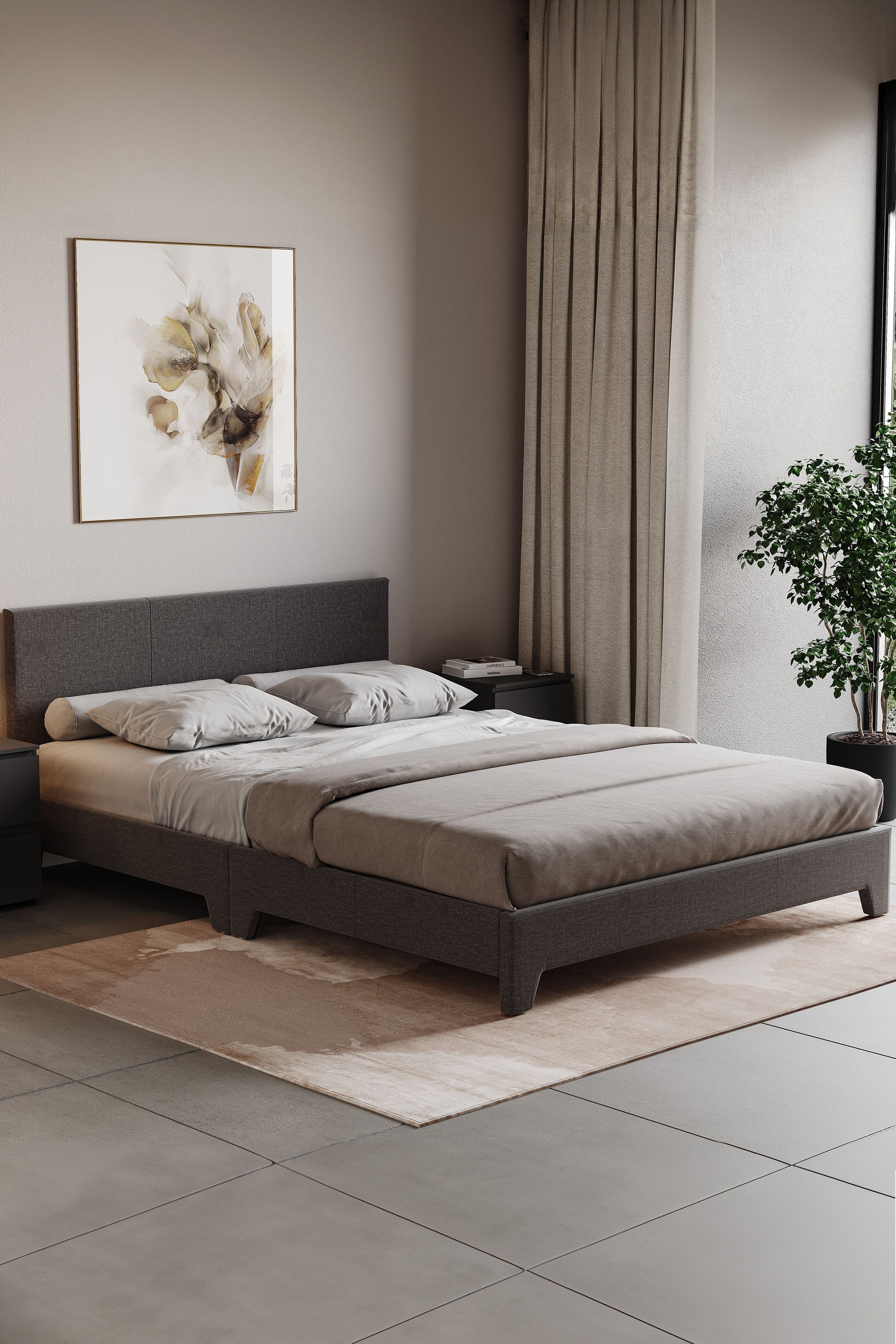 Vida Designs Victoria King Bed Frame Linen Fabric 770 x 1550 x 2070 mm