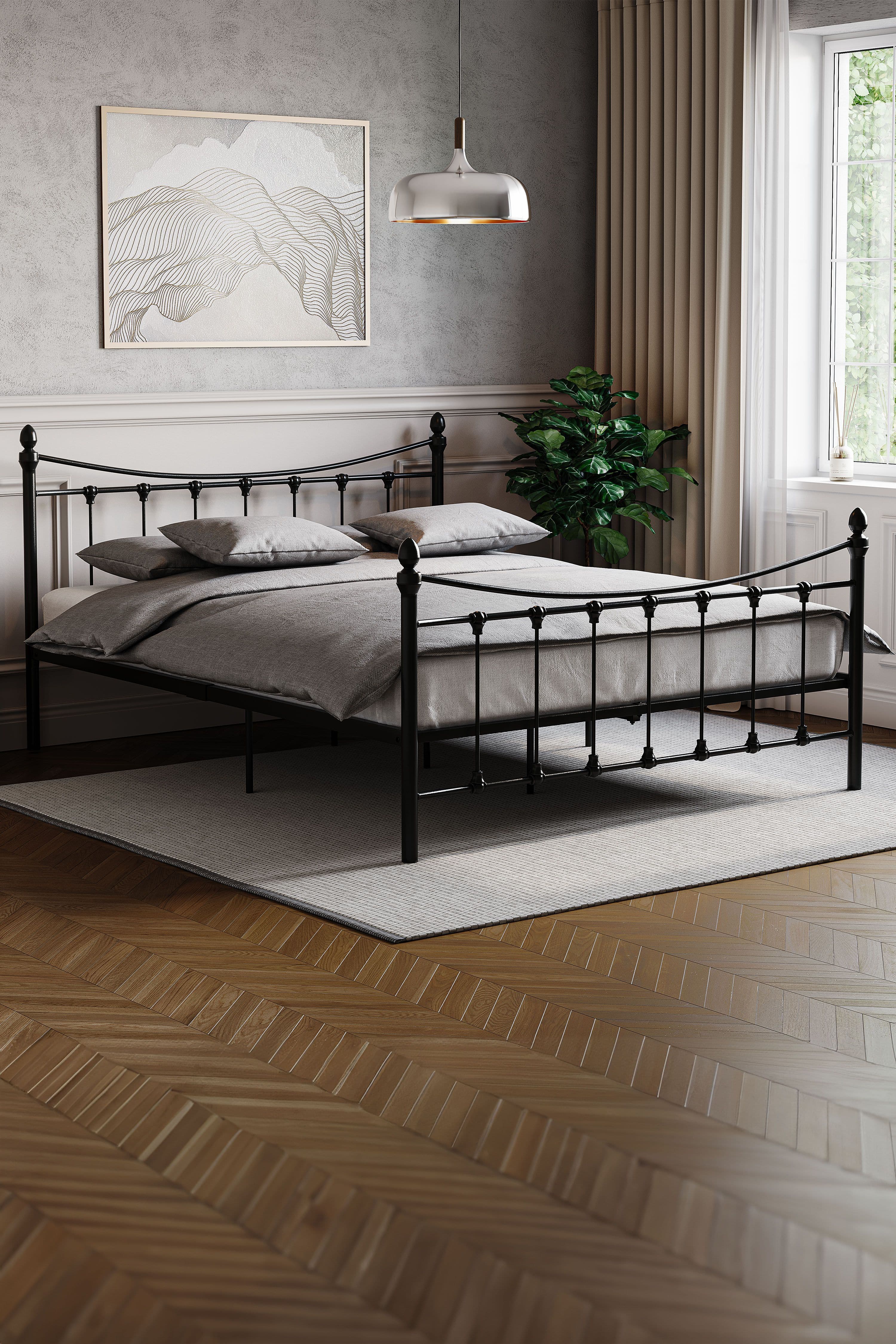 Vida Designs Paris King Metal Bed Frame 985 x 1590 x 2095 mm