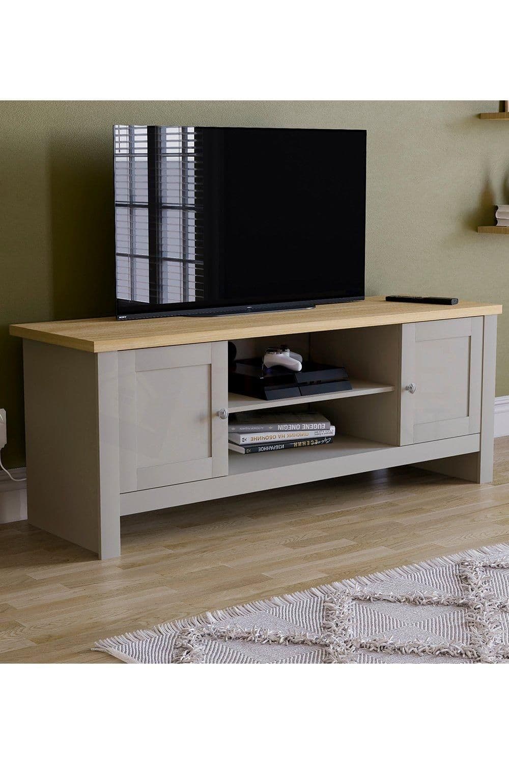 Vida Designs Arlington 2 Door TV Unit Storage Shelves Up to 60 Inches