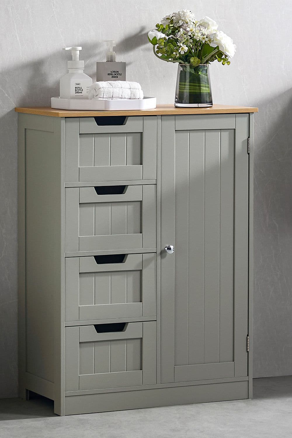 Bath Vida Priano 4 Drawer 1 Door Freestanding Unit Storage Bathroom Furniture 810 x 600 x 300 mm