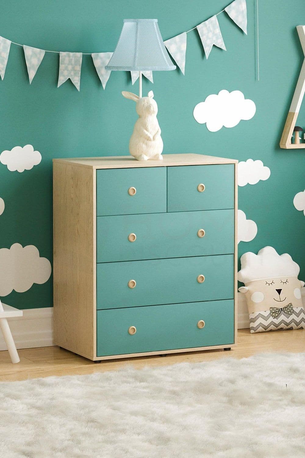 Vida Neptune 5 Drawer Chest Drawers Storage Bedroom Furniture
