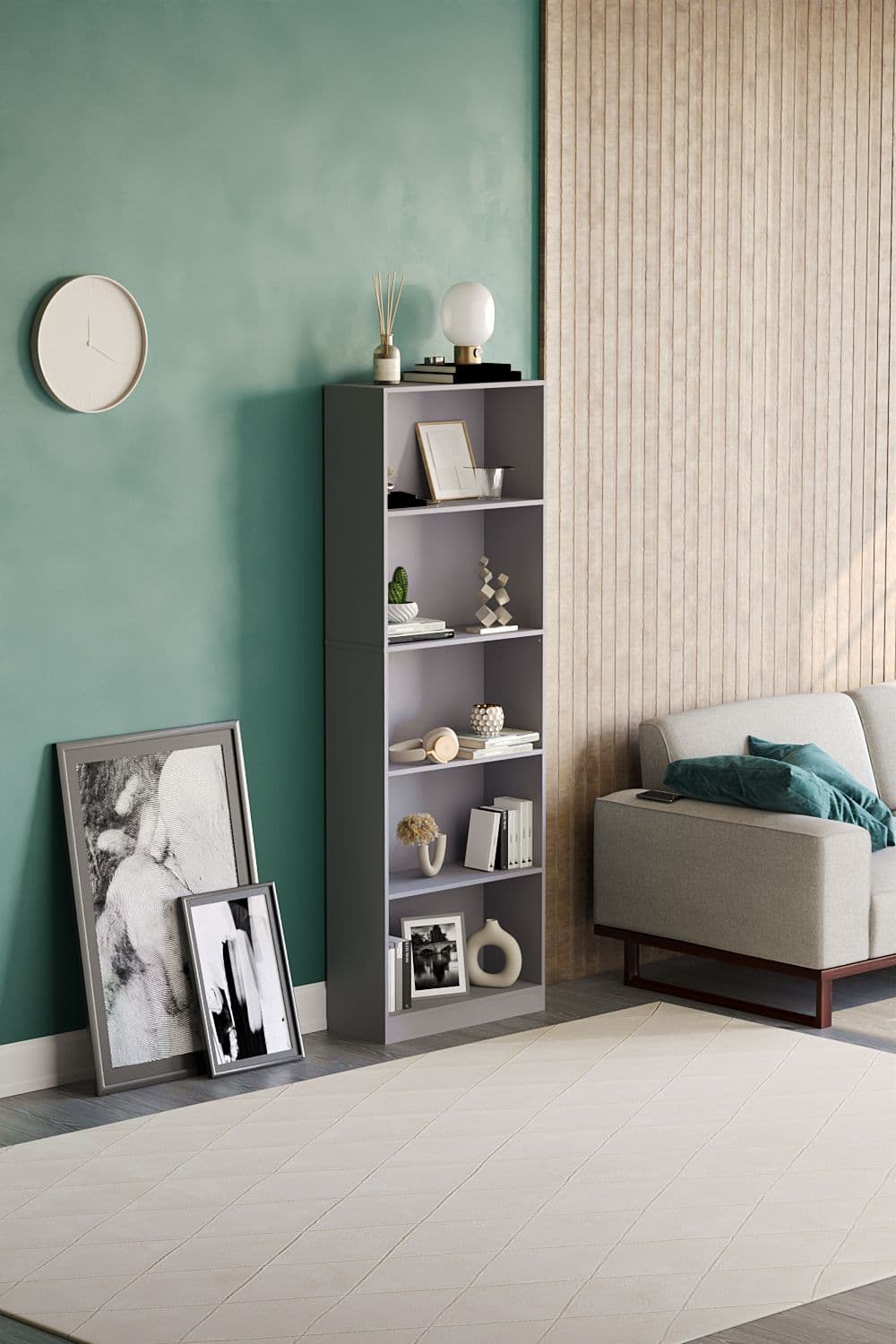 Vida Designs Cambridge 5 Tier Extra Large Bookcase 1750 x 600 x 240 mm