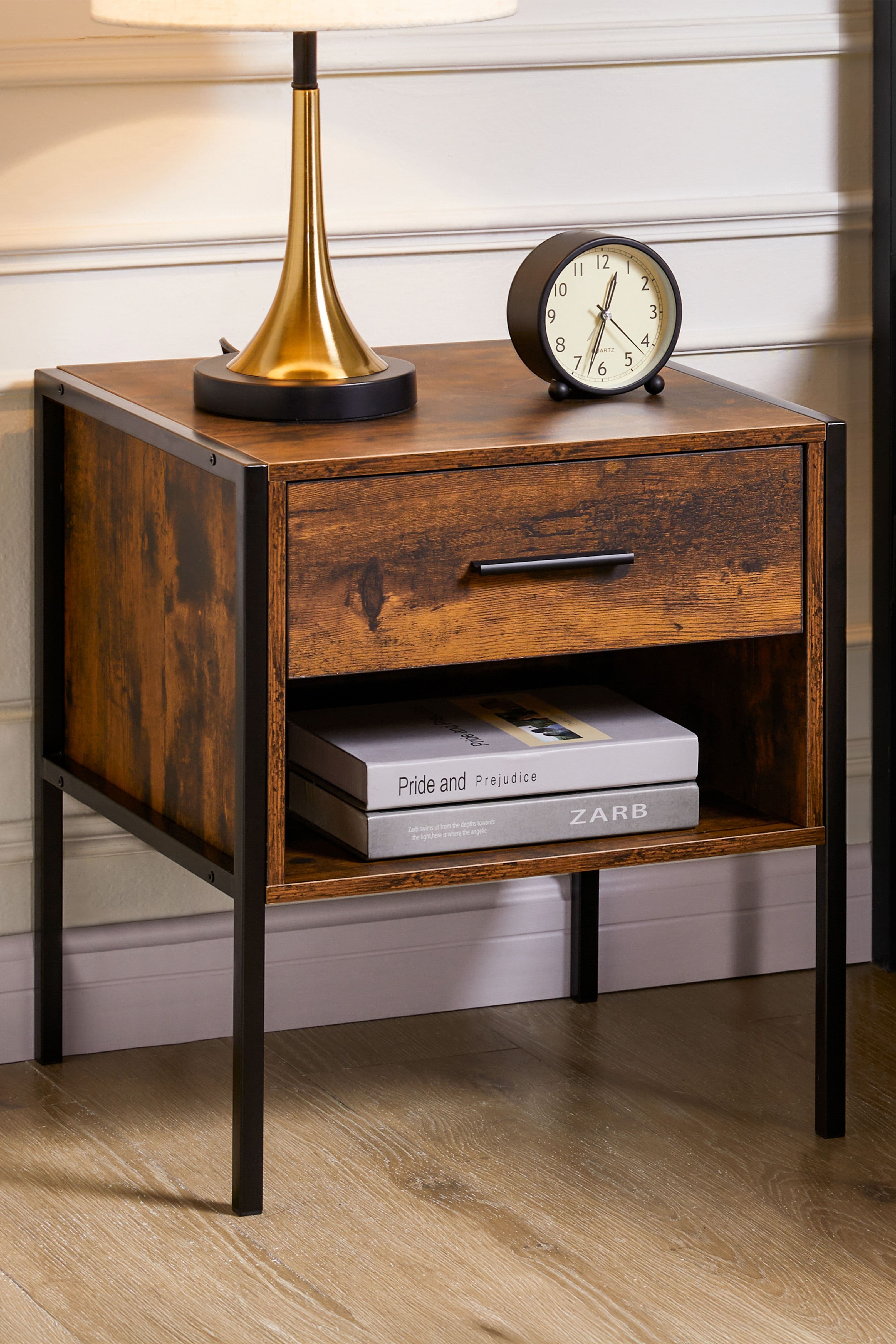 Vida Designs Brooklyn 1 Drawer Bedside Cabinet Chest Drawers Storage Bedroom Furniture