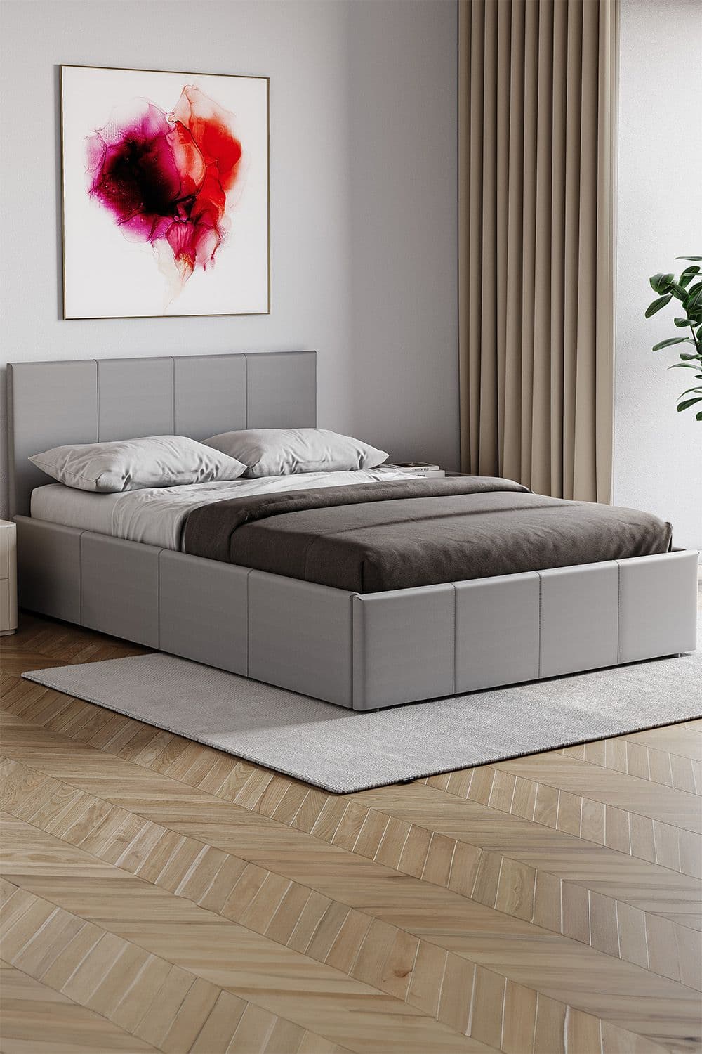 Vida Designs Lisbon Small Double Ottoman Faux Leather Bed Frame Bedroom Furniture 870 x 1280 x 2000 mm