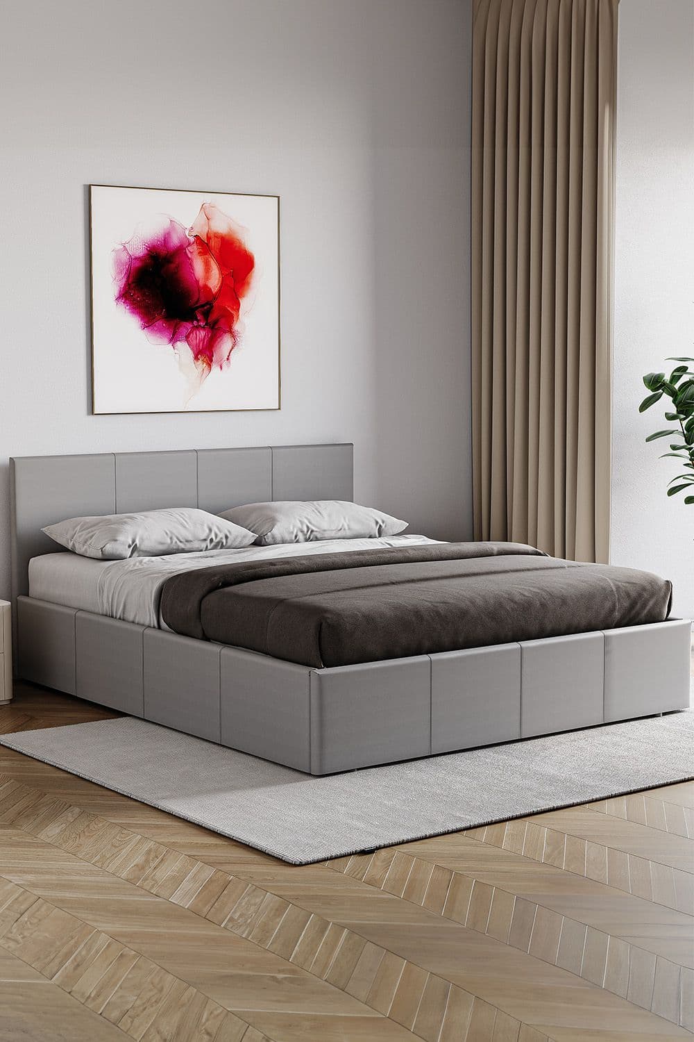 Vida Designs Lisbon Double Ottoman Faux Leather Bed Frame Bedroom Furniture 870 x 1440 x 2000 mm