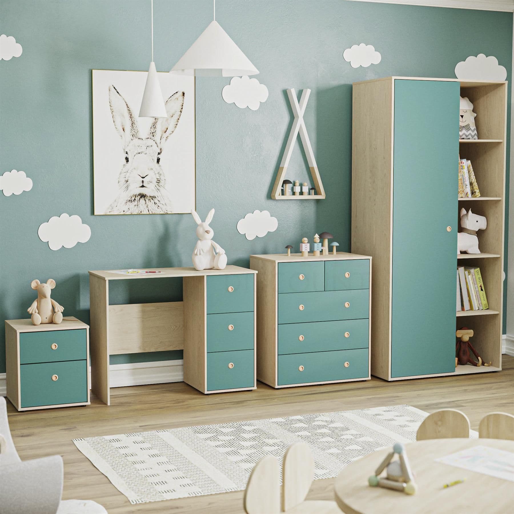 Vida Neptune 4 Piece Bedroom Set Storage Furniture