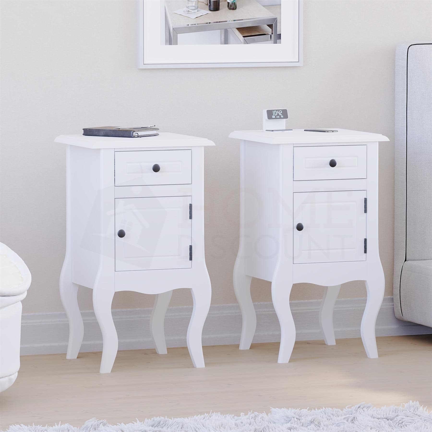 Vida Designs Nishano 1 Drawer 1 Door Bedside Cabinet Set 2 Storage Furniture