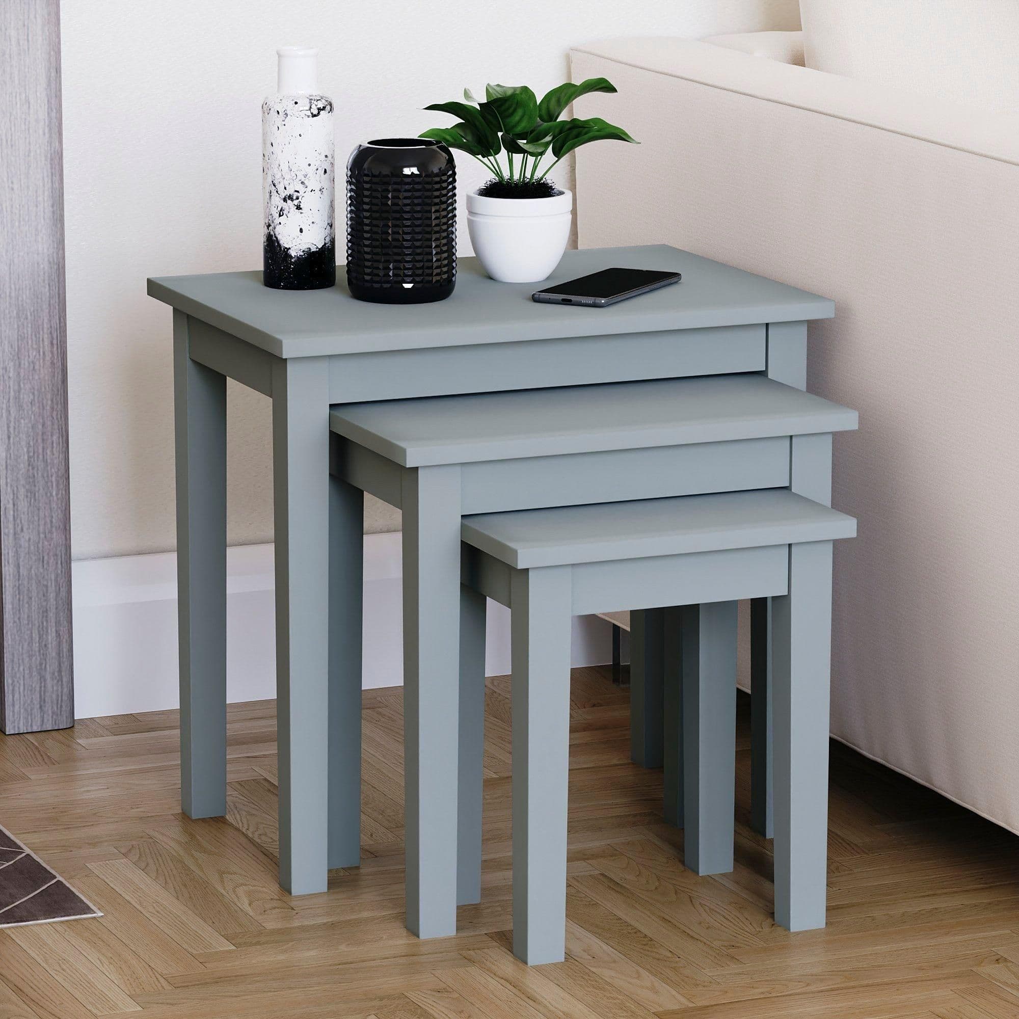Vida Designs Yorkshire Nest 3 Tables Set 3 Storage Living Room Coffee Side Tables
