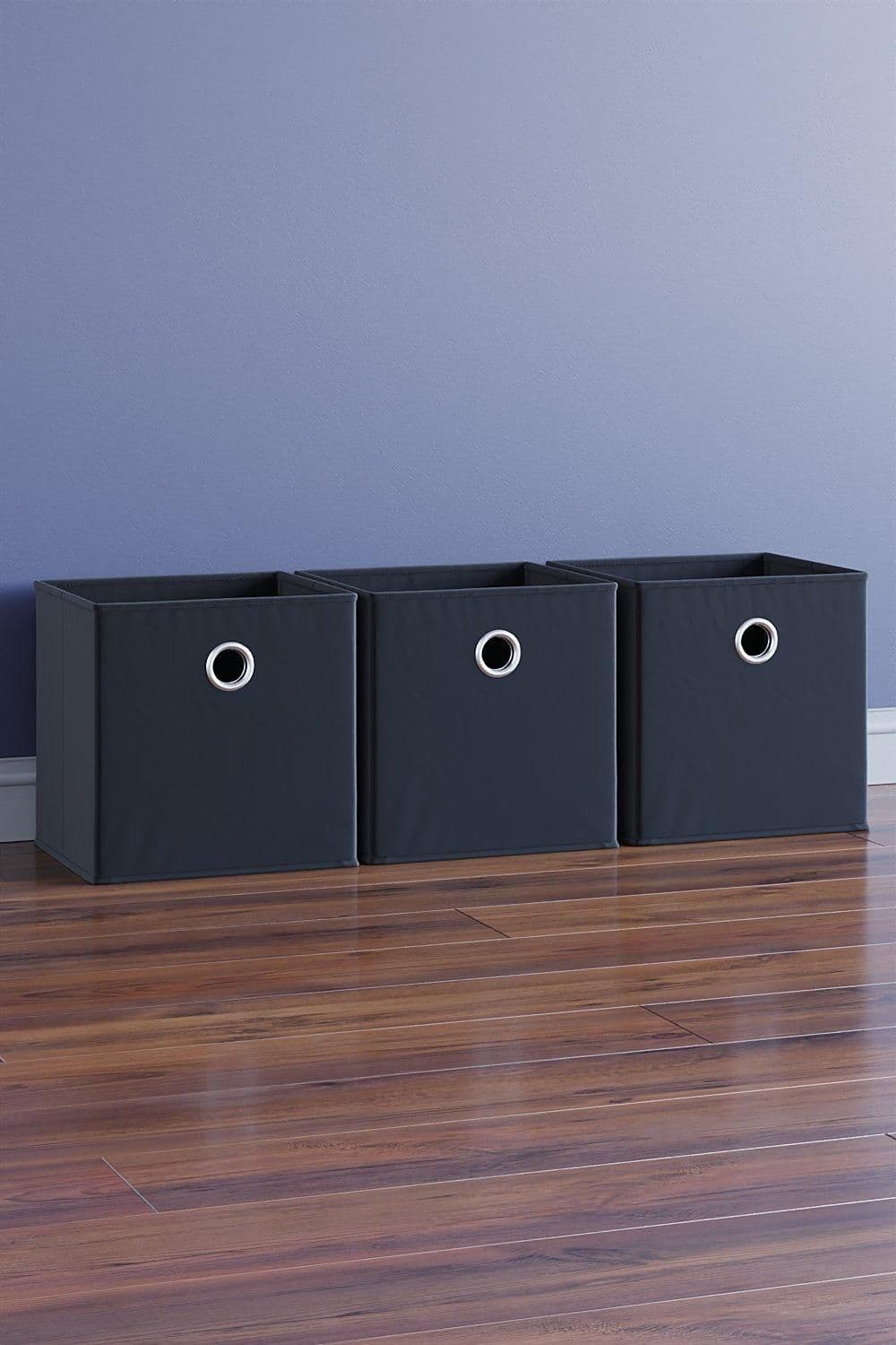 Vida Designs Durham Cube Storage Basket Bookcase Organizer Set 3