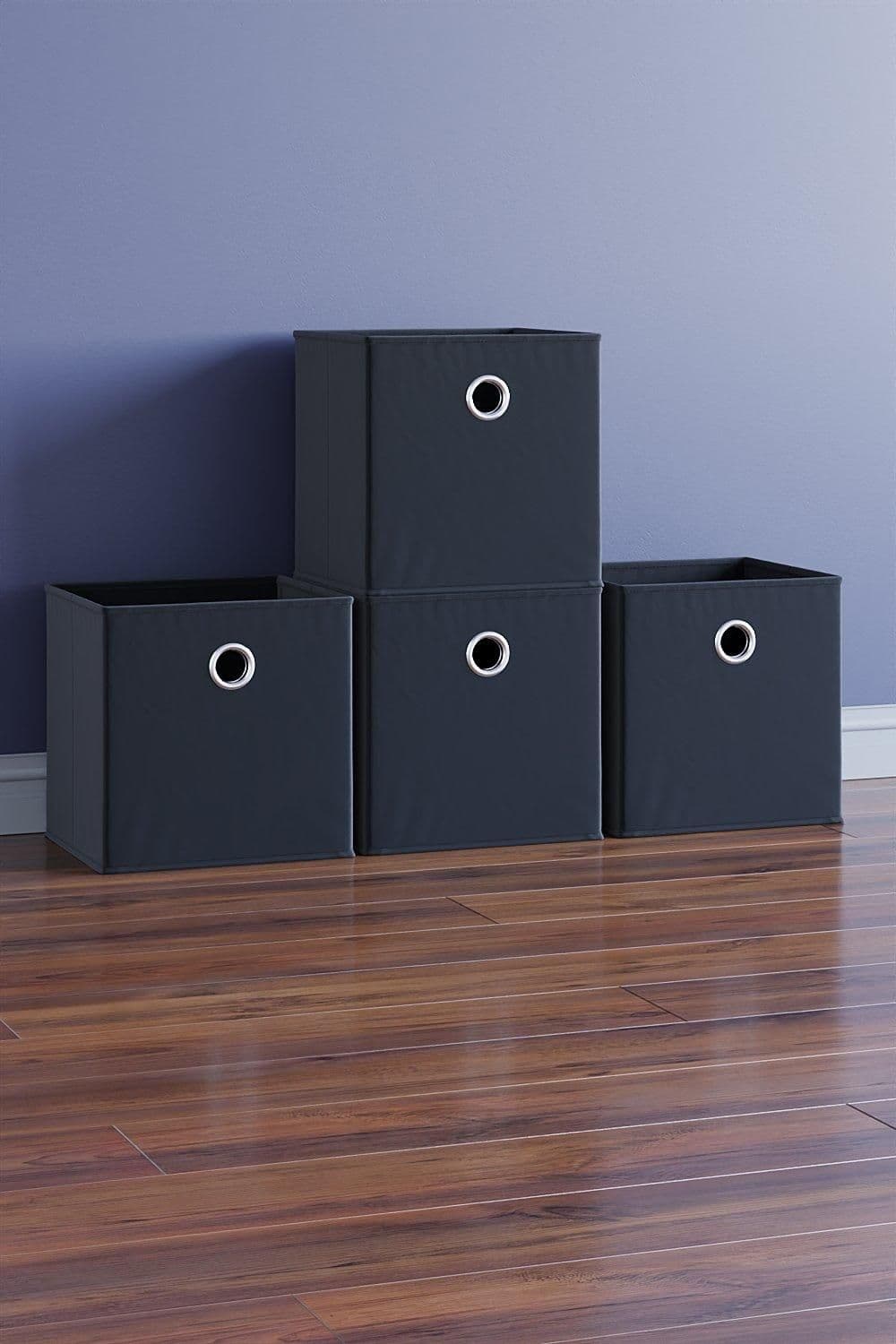 Vida Designs Durham Cube Storage Basket Bookcase Organizer Set 4