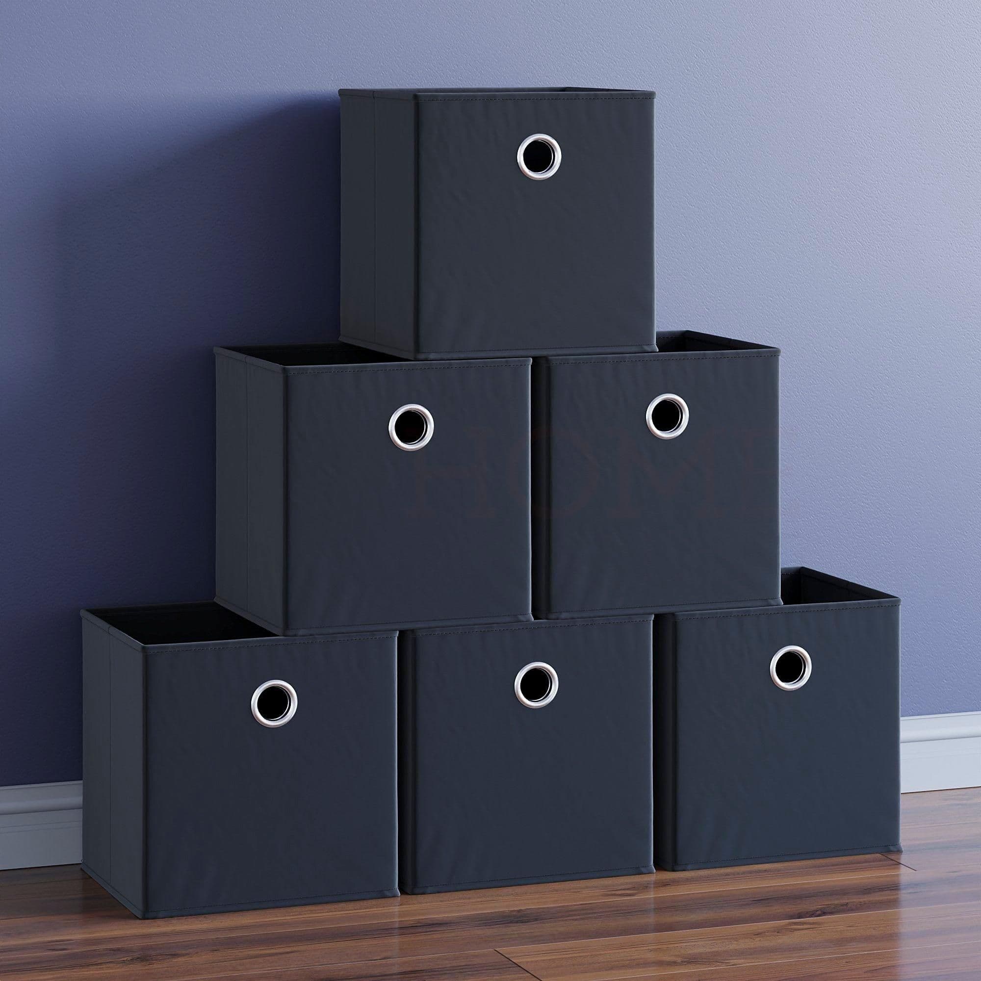 Vida Designs Durham Cube Storage Basket Bookcase Organizer Set 6