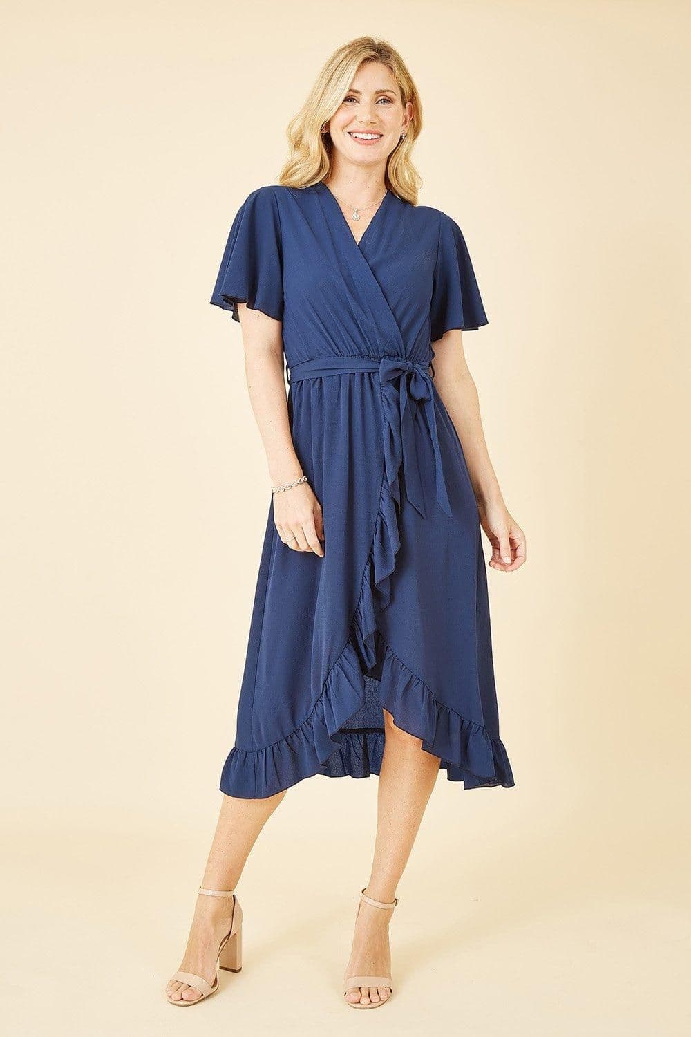 Wrap Over Frill Hem Dress