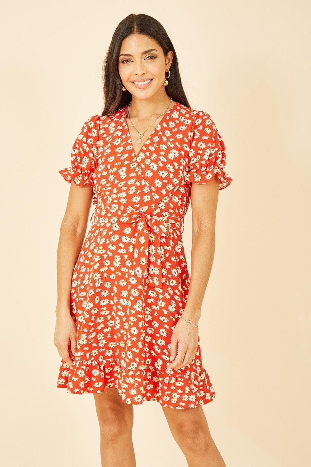 Daisy Print Wrap Dress
