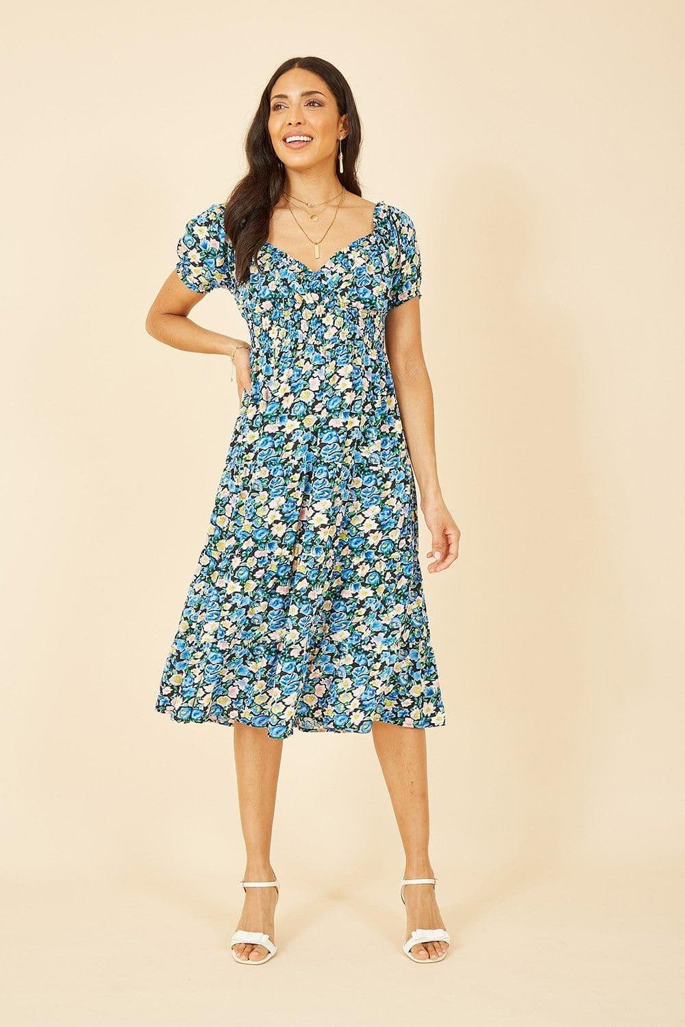Floral Bardot Midi Dress