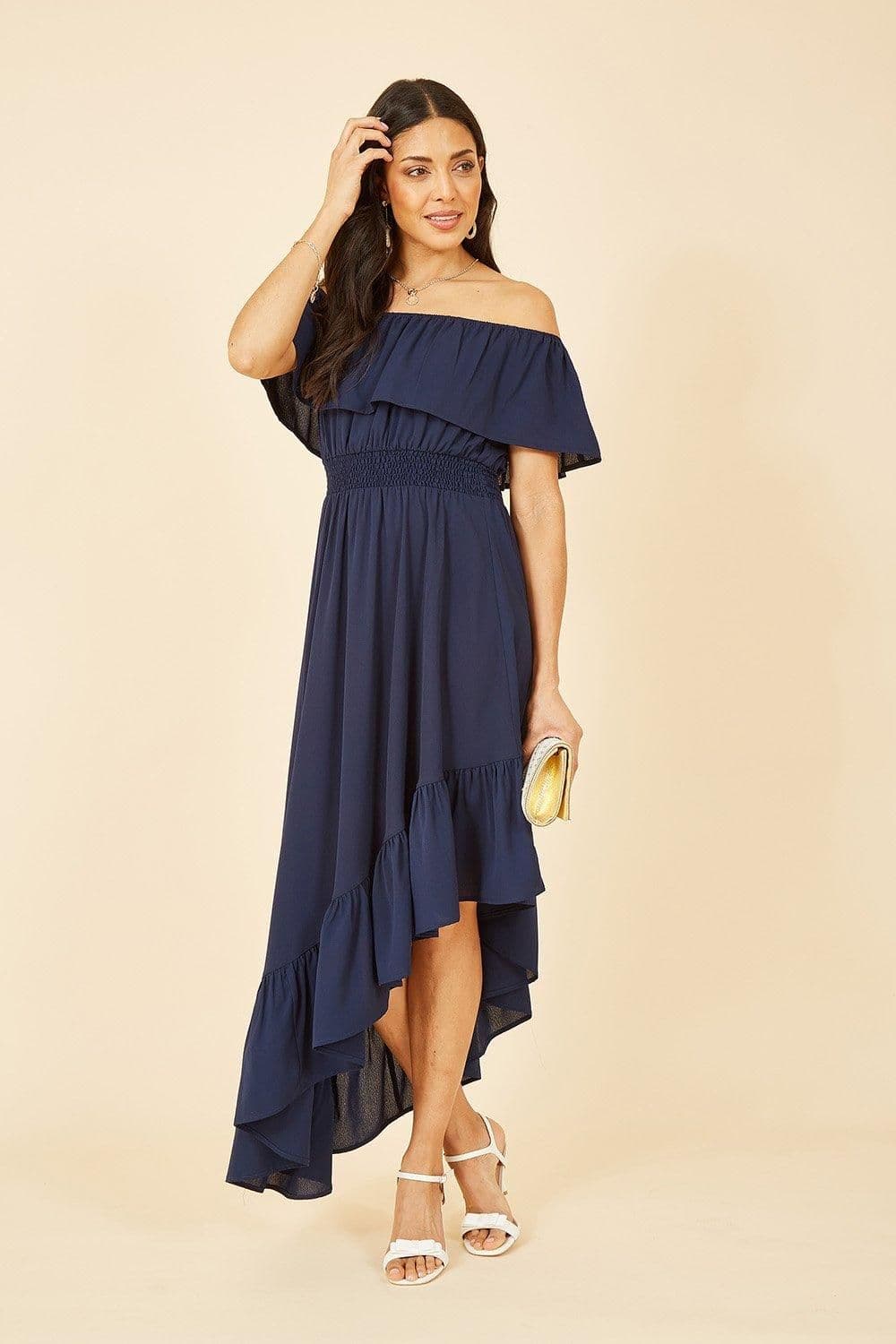 Bardot Maxi Dress Asymmetric Hem