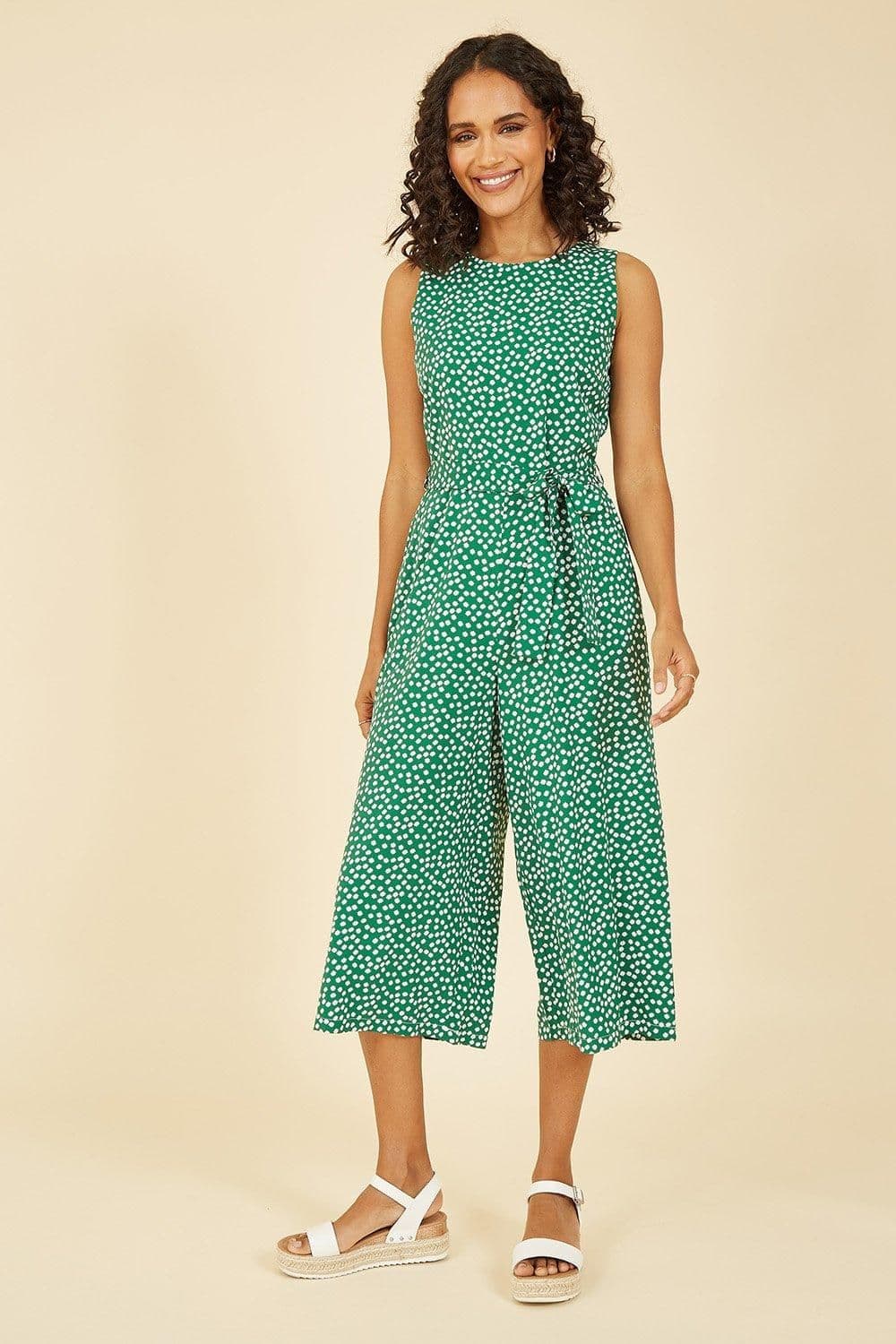 Ditsy Daisy Sleeveless Culotte Jumpsuit
