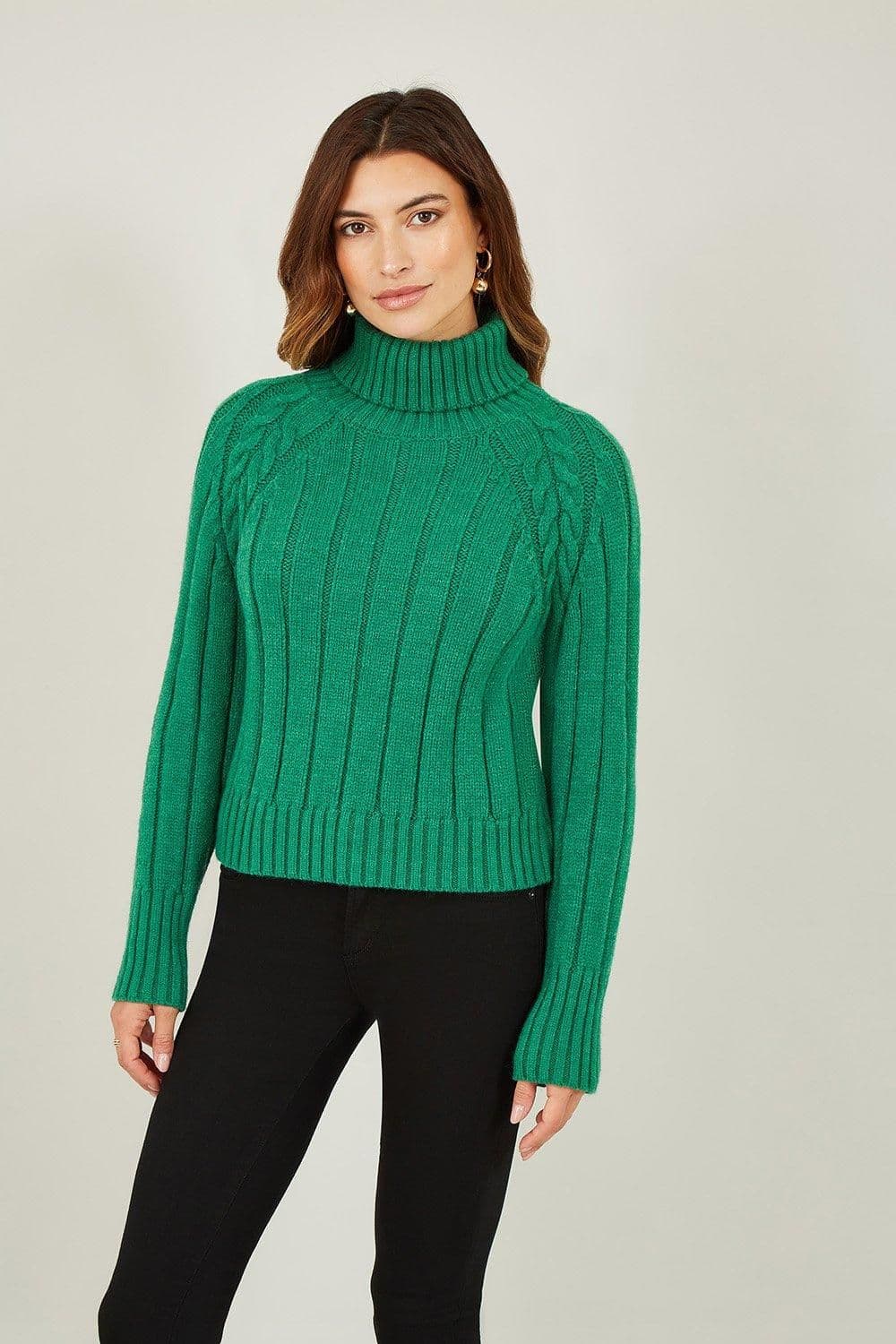 Cable Knit Roll Neck Jumper
