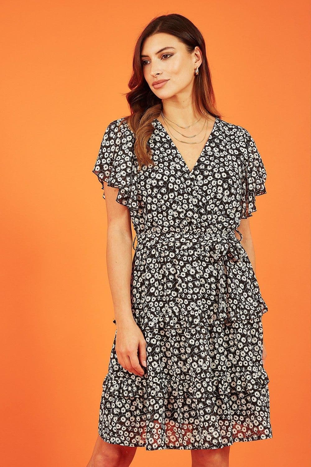 Floral Wrap Skater Dress