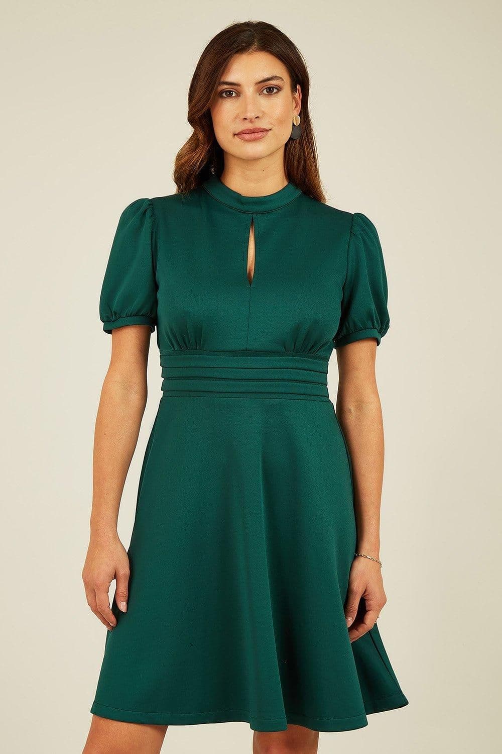 Puff Sleeve Skater Dress