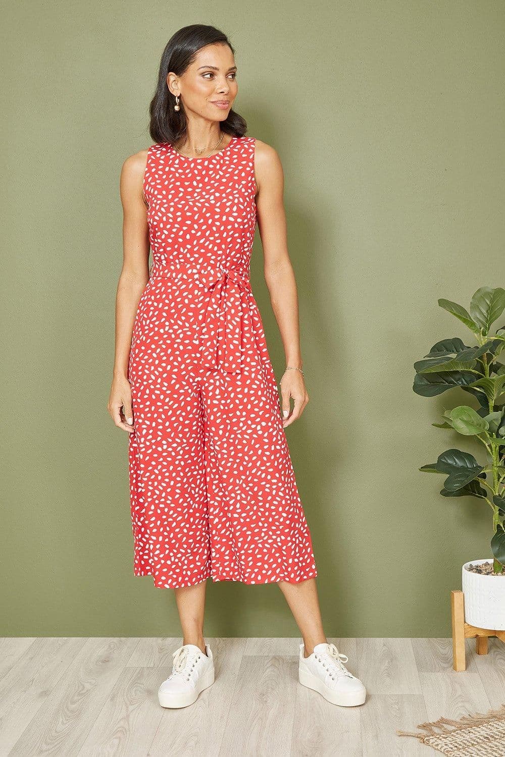 Dash Print Culotte Jumpsuit