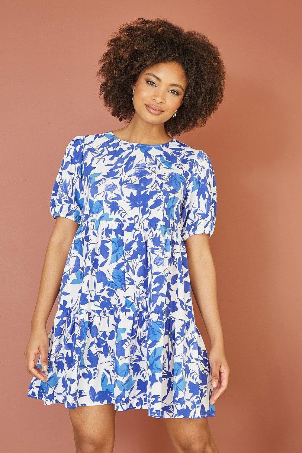 Leaf Print Tunic Skater Dress