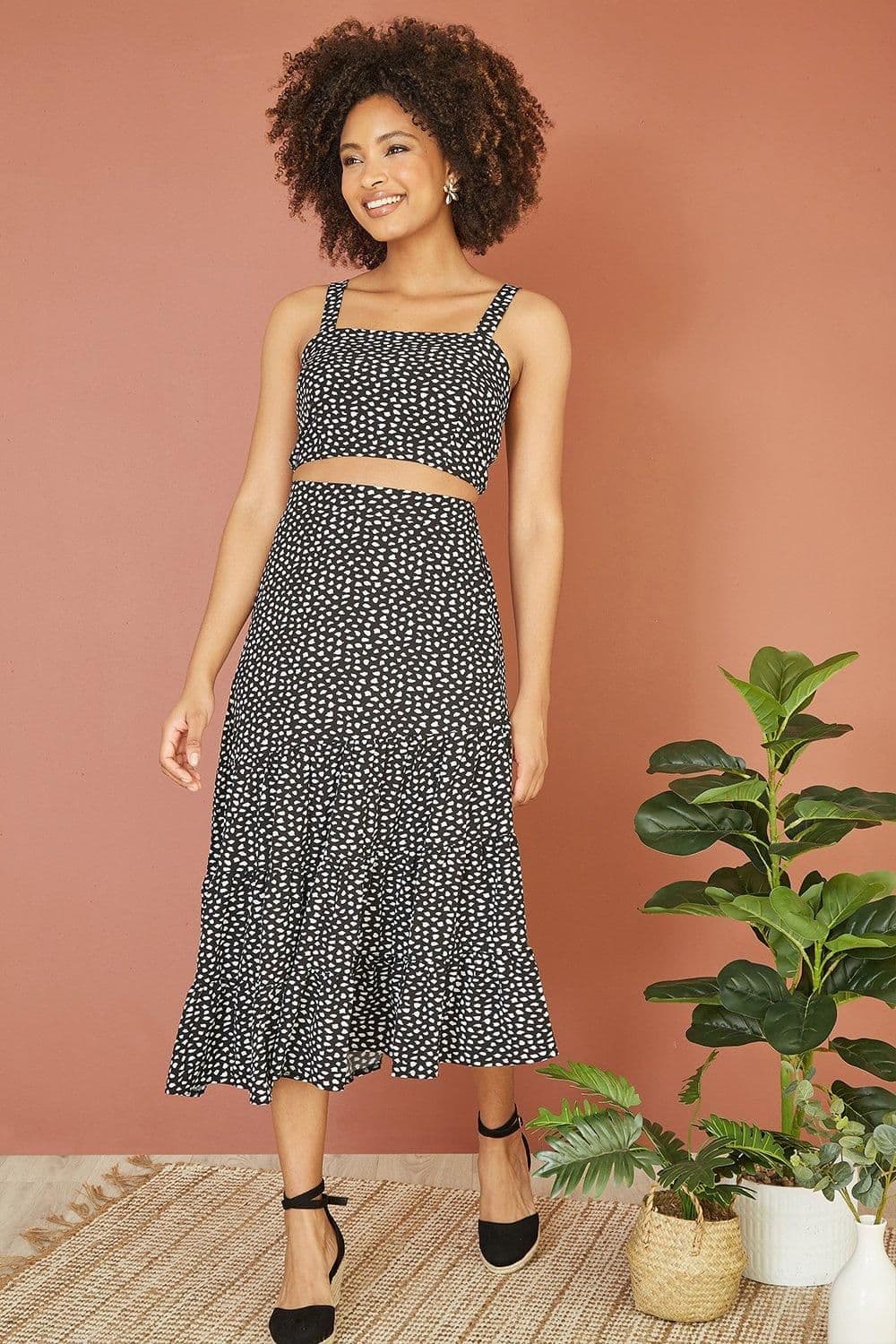 Dalmatian Print Cropped Strappy Top