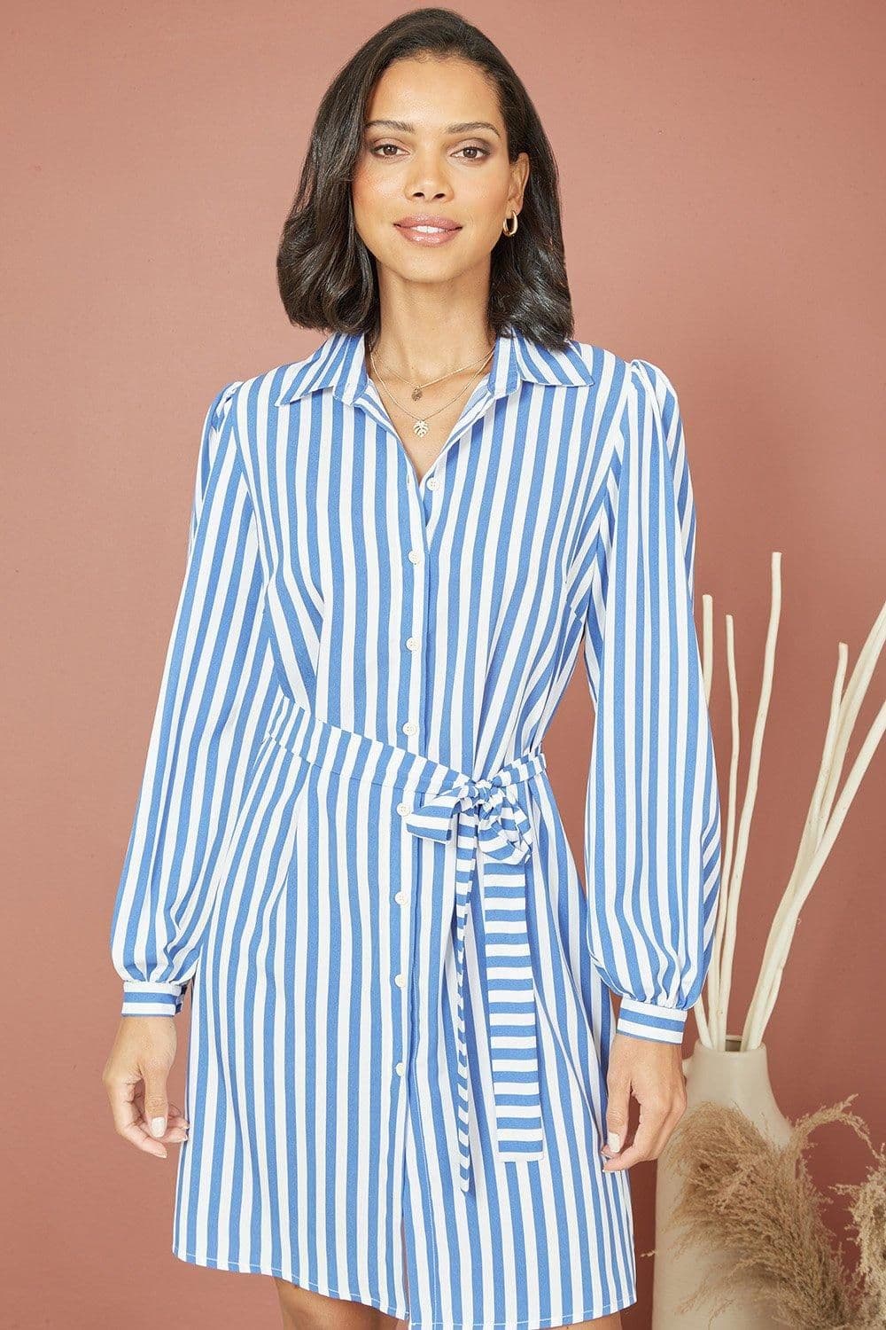 Striped Relaxed Fit Shirt Dress